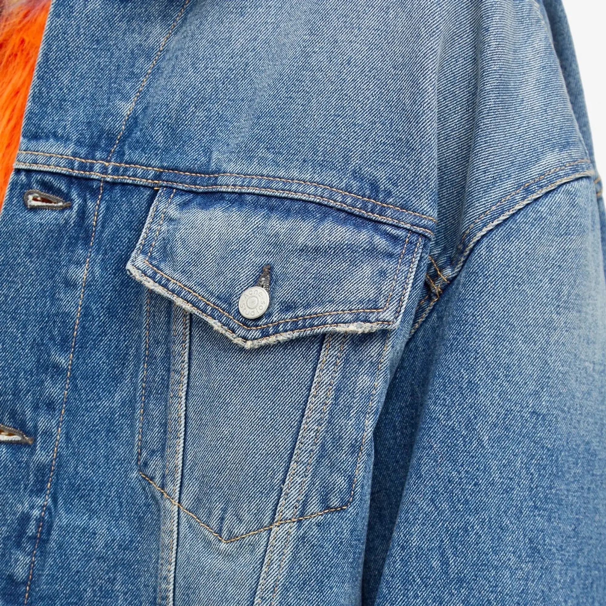 Acne Studios Men's Morris Oversized Denim Jacket Mid Blue