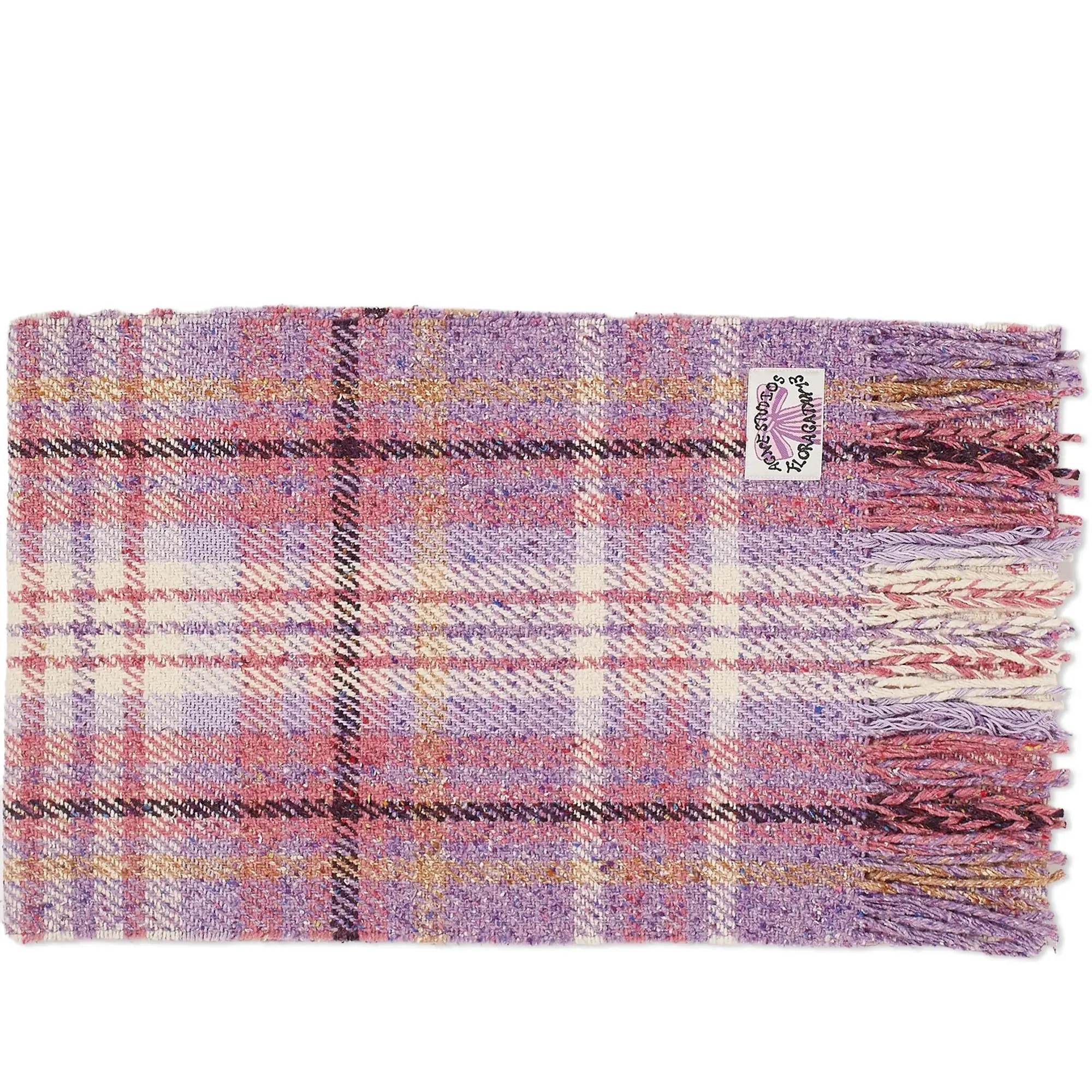 Acne Studios Men's Volano Check Scarf Violet Purple