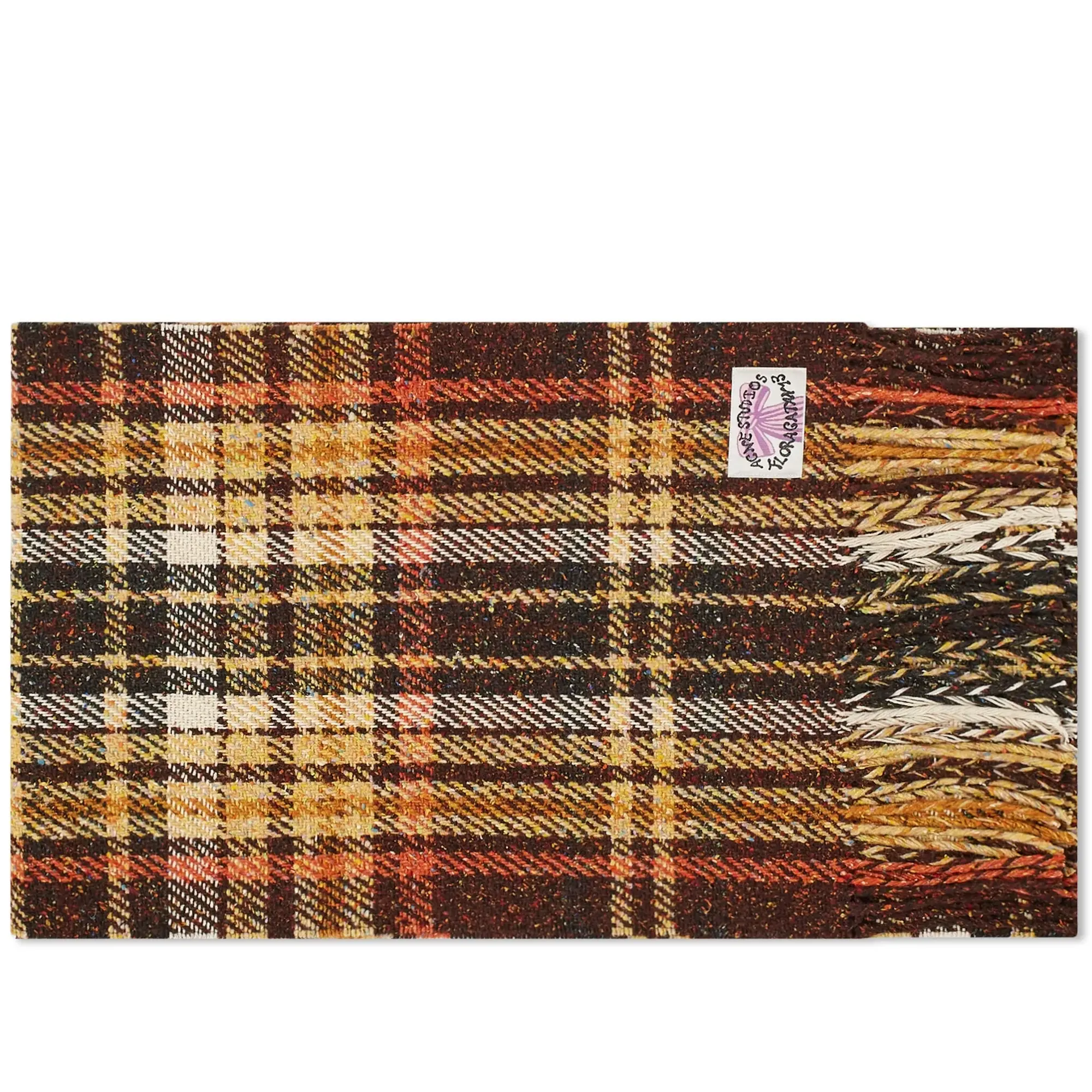 Acne Studios Men's Volano Check Scarf Brown