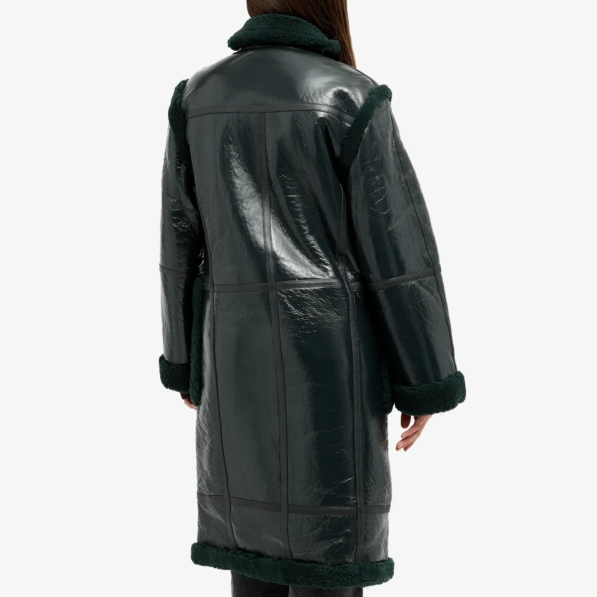 Helmut Lang Women's Shearling Jacket Evergreen