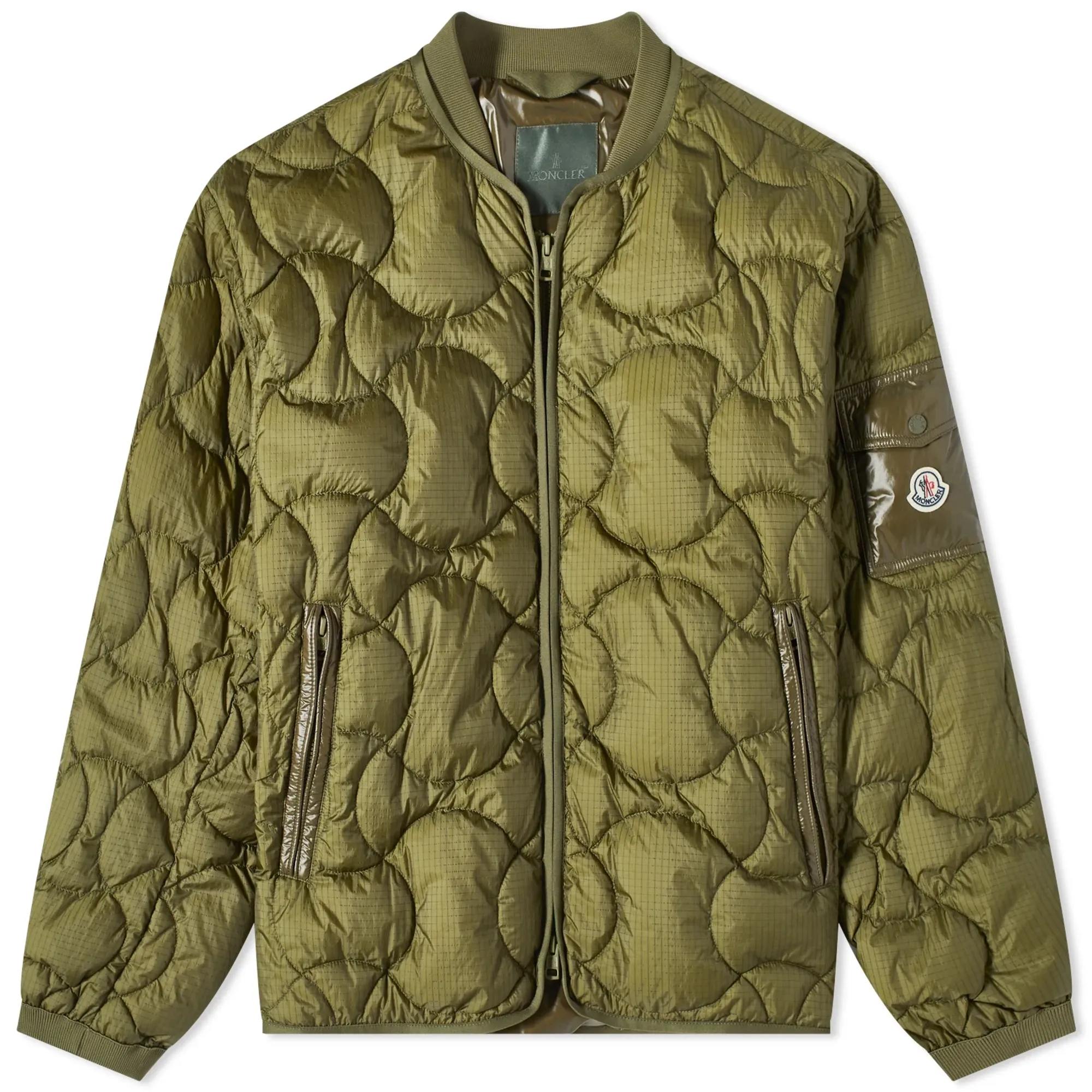 Moncler Men's Sham Quilted Bomber Jacket Olive | 1A001-596VN-54