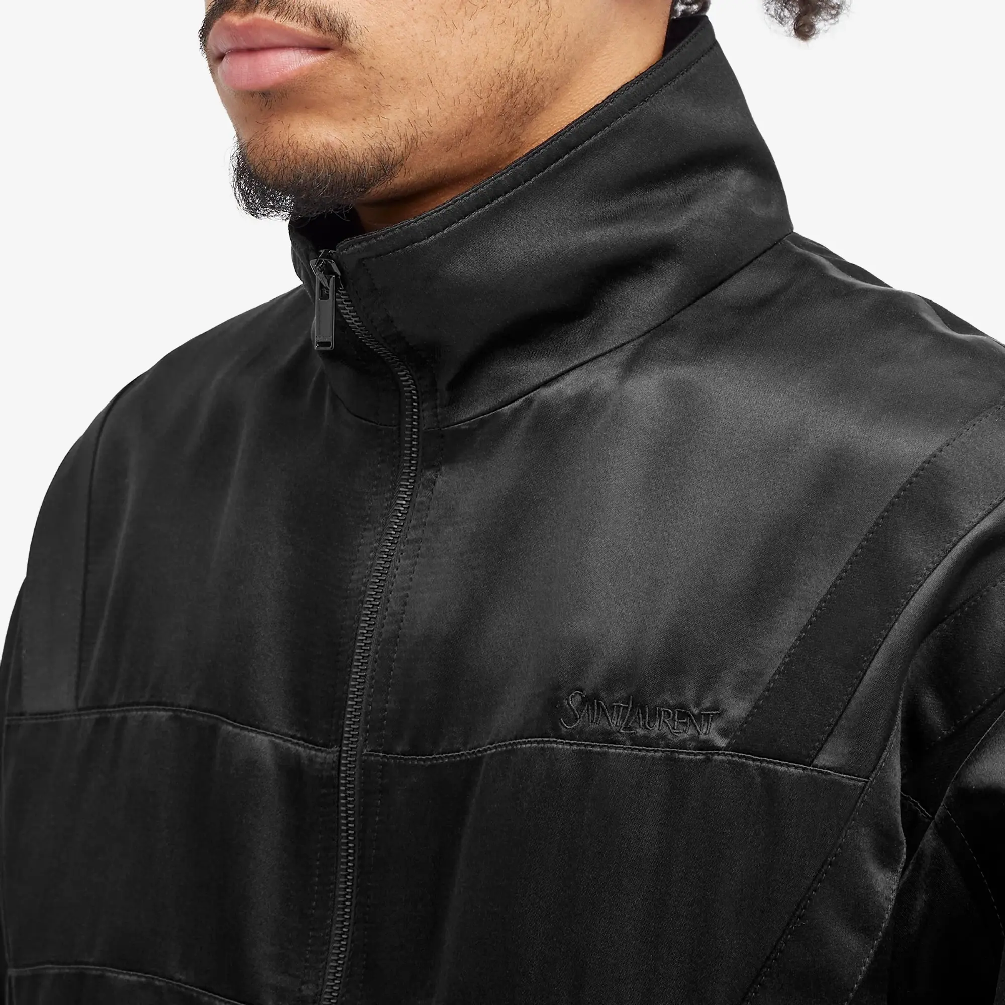 Saint Laurent Men's Teddy Track Jacket Black