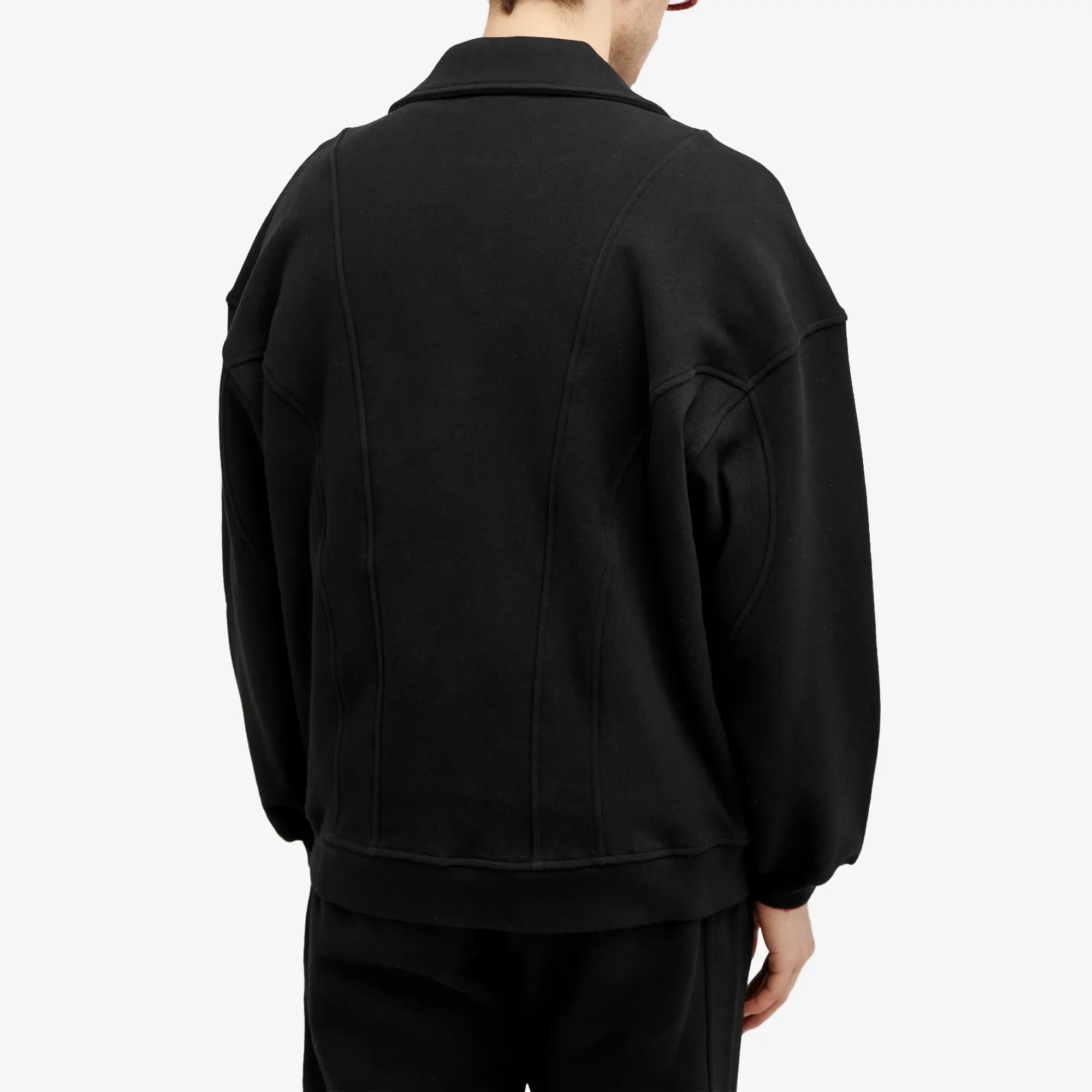 Saint Laurent Men's Logo Half Zip Sweatshirt Black