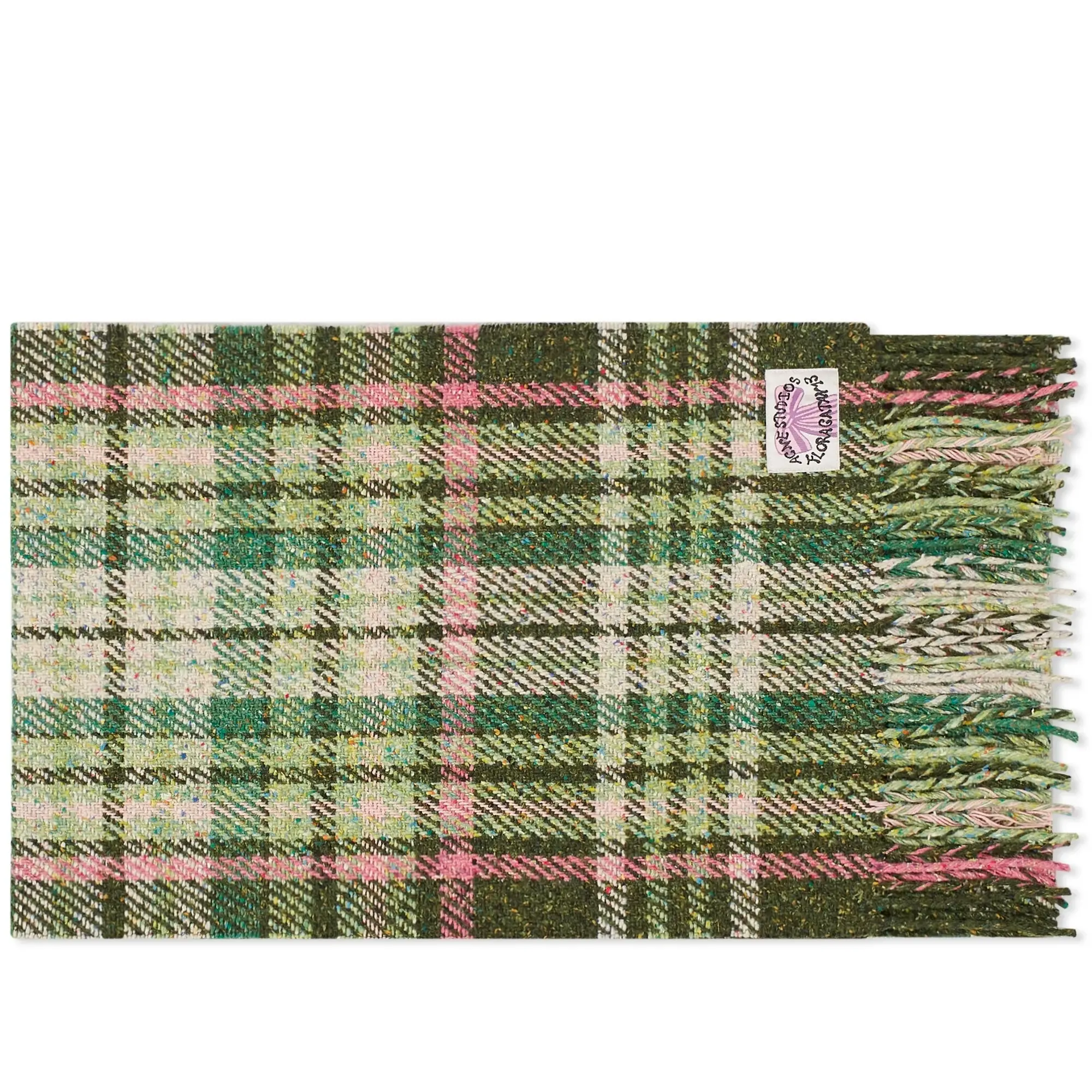 Acne Studios Men's Volano Check Scarf Green