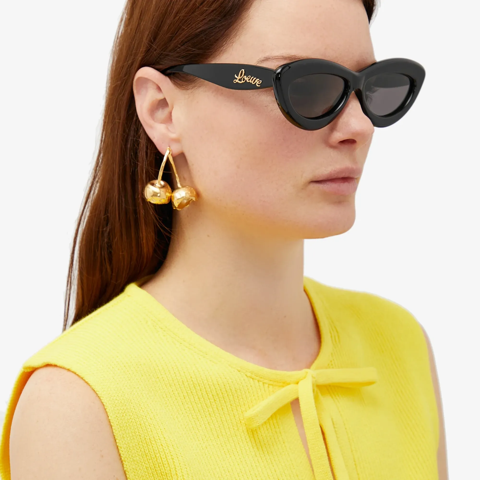 Loewe Black Cat-Eye Sunglasses LOEWE EYEWEAR Oversized cat-eye acetate sunglasses | NET-A  main image 3