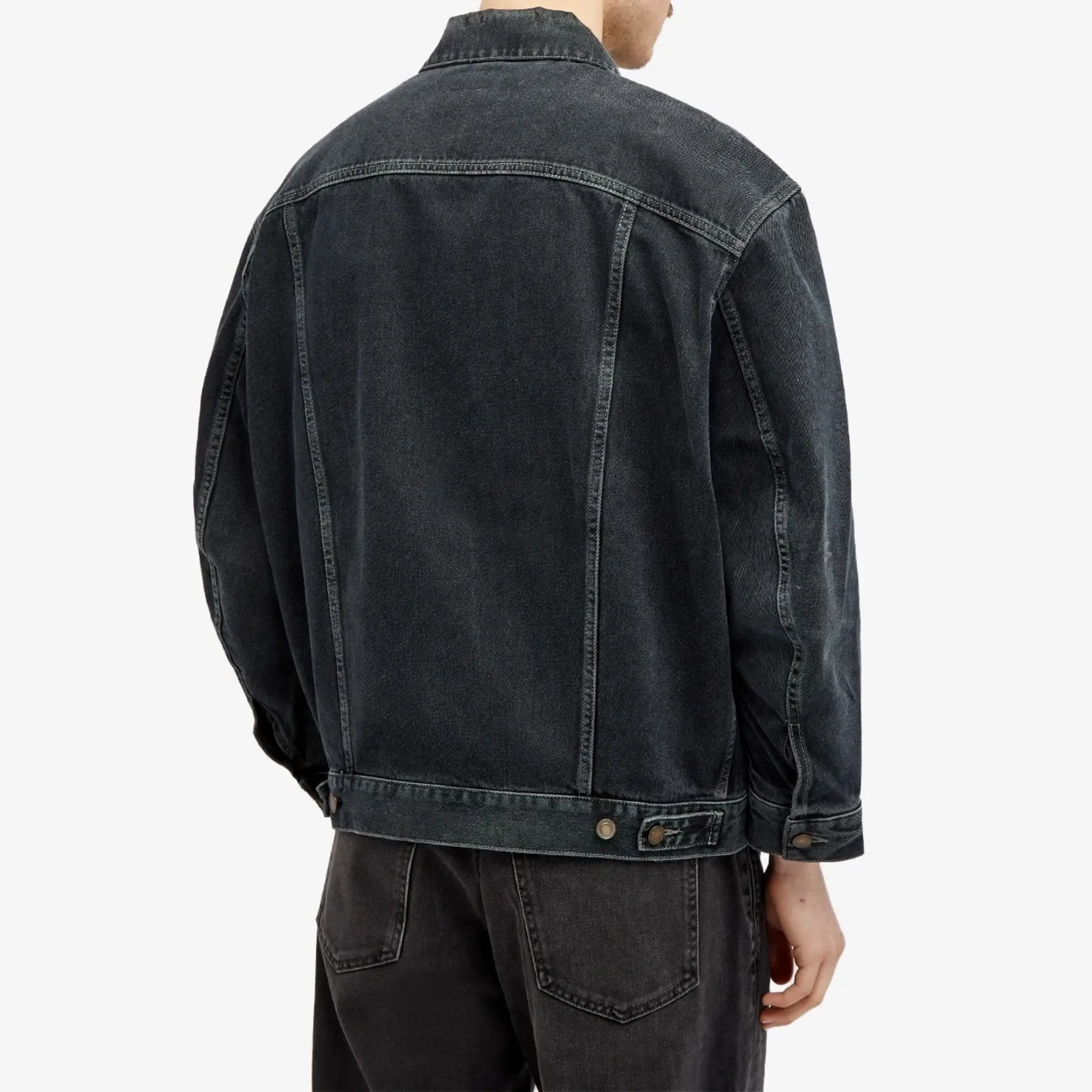 Saint Laurent Men's Loose Fit Denim Jacket Dark Blue Black