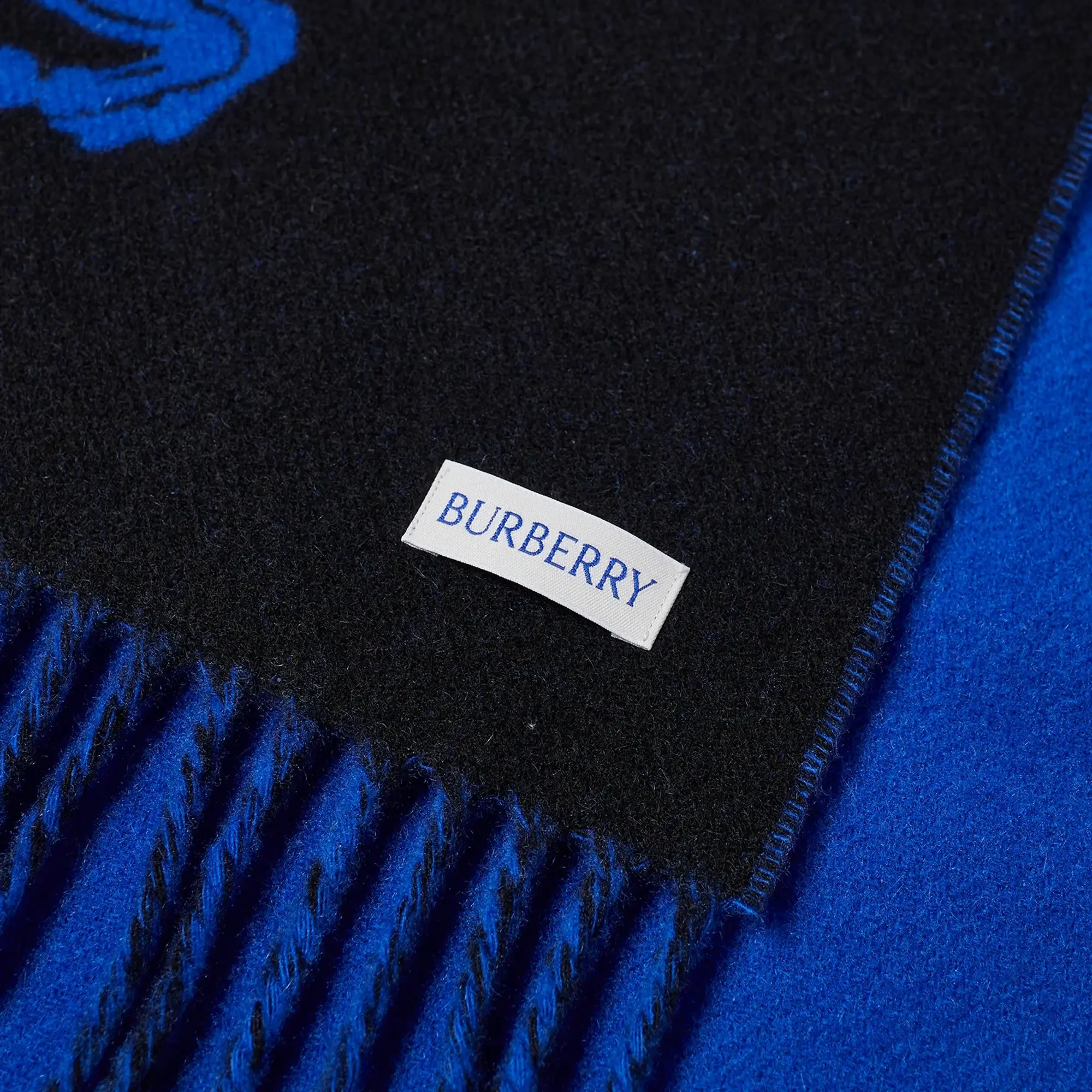 Burberry Men's Logo Jacquard Cashmere Scarf Knight/Black