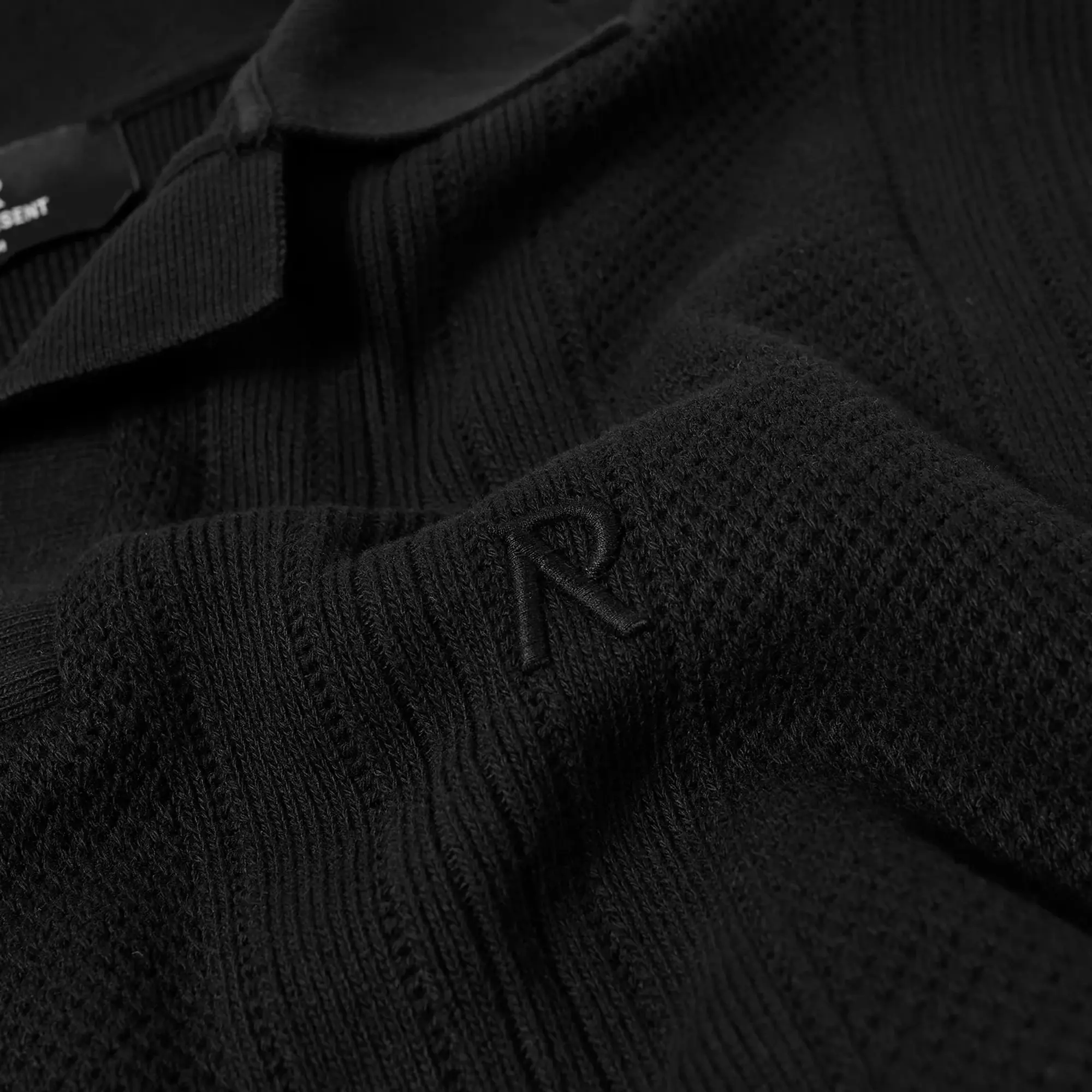 Represent Open Stitch Polo Black