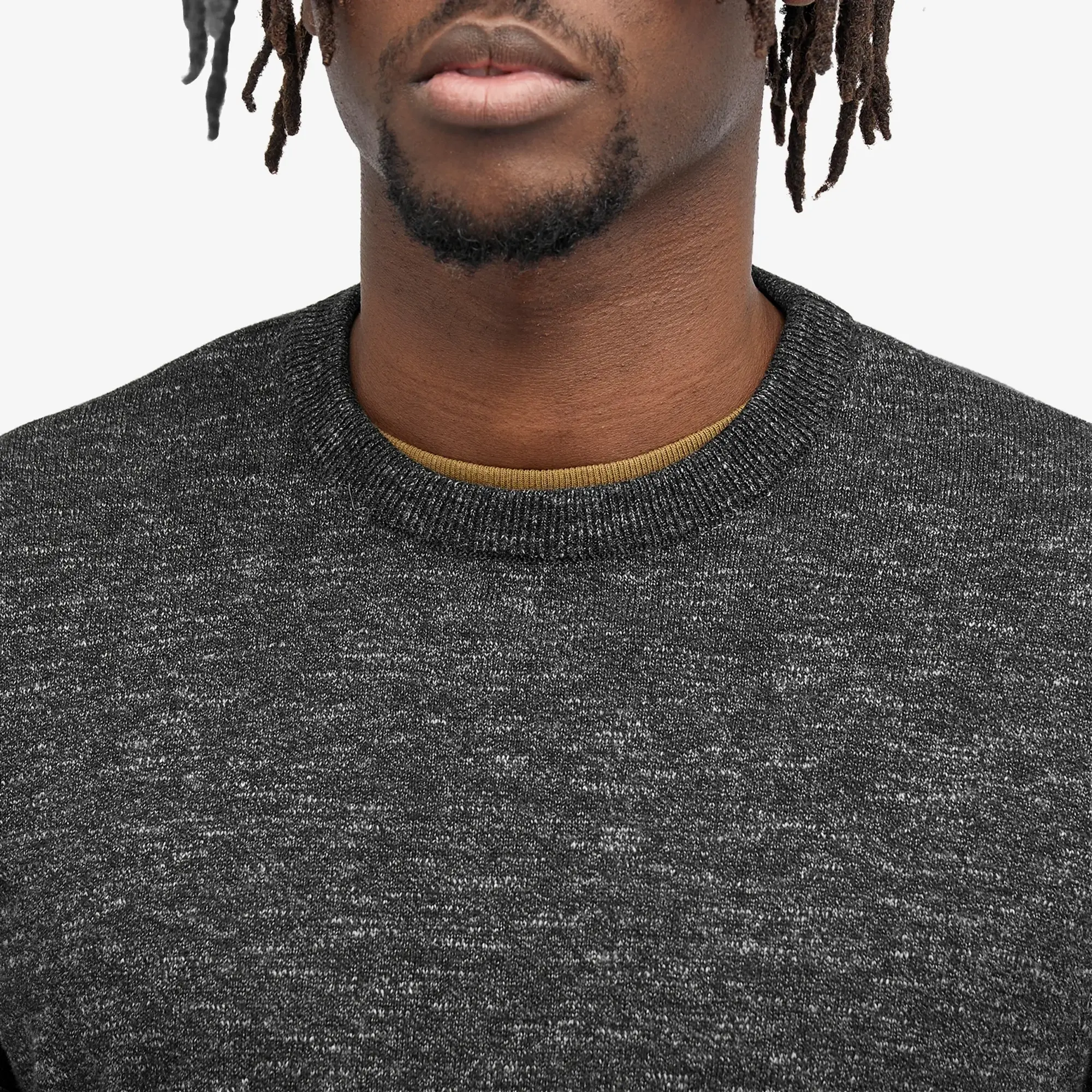 Folk Men's Lightweight Rib Crew Sweater Soft Black