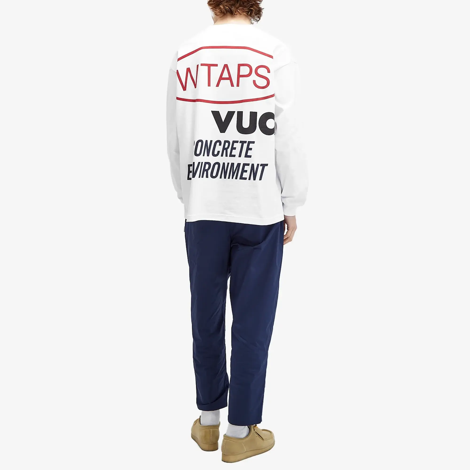 WTAPS Men's 12 Long Sleeve Printed T-Shirt White