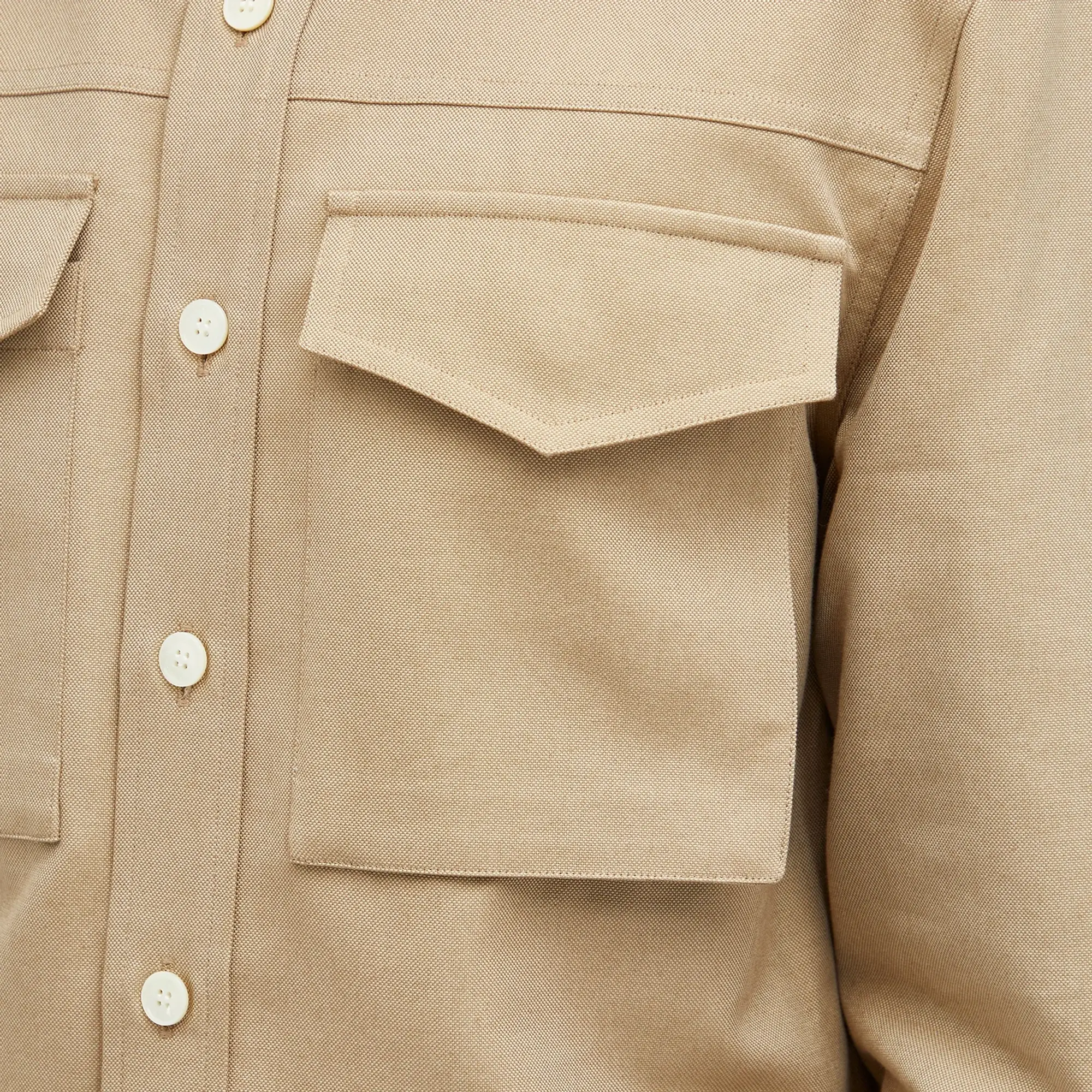 Alexander McQueen Men's Military Pocket Shirt Beige
