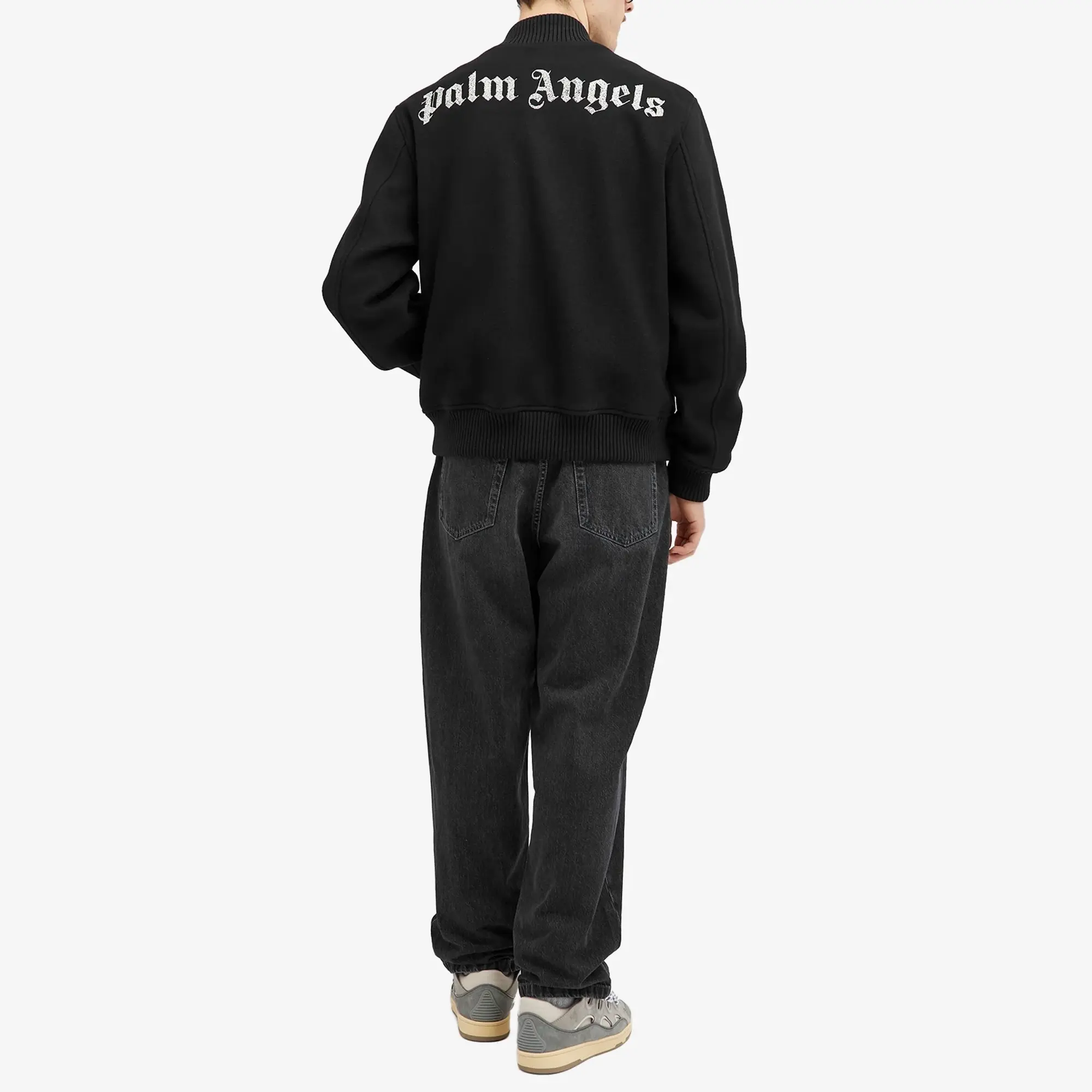 Palm Angels Men's Monogram Varsity Jacket Black