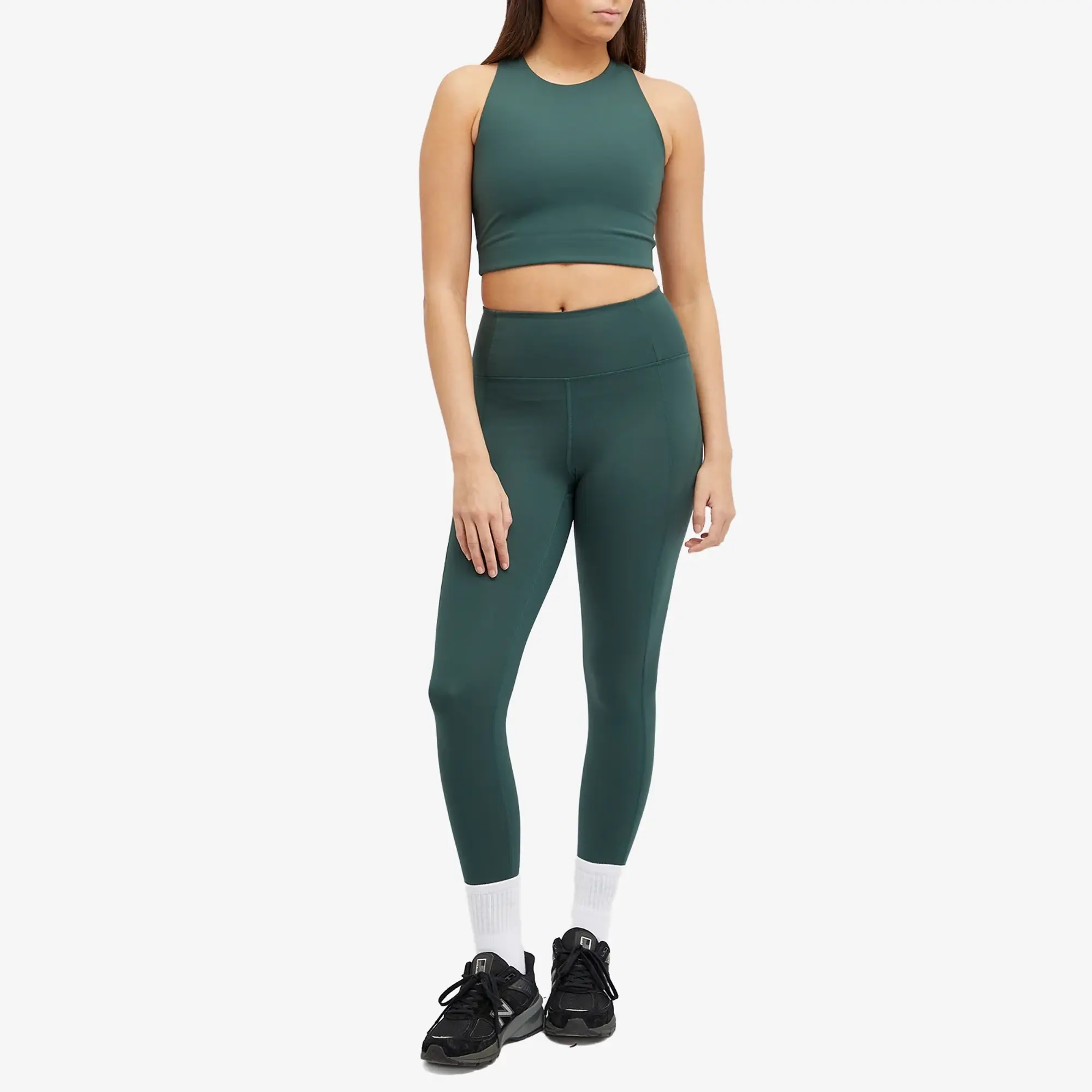 Girlfriend Collective Women's Compressive High Waisted 7/8 Legging - Moss - L - Green - Size: Large