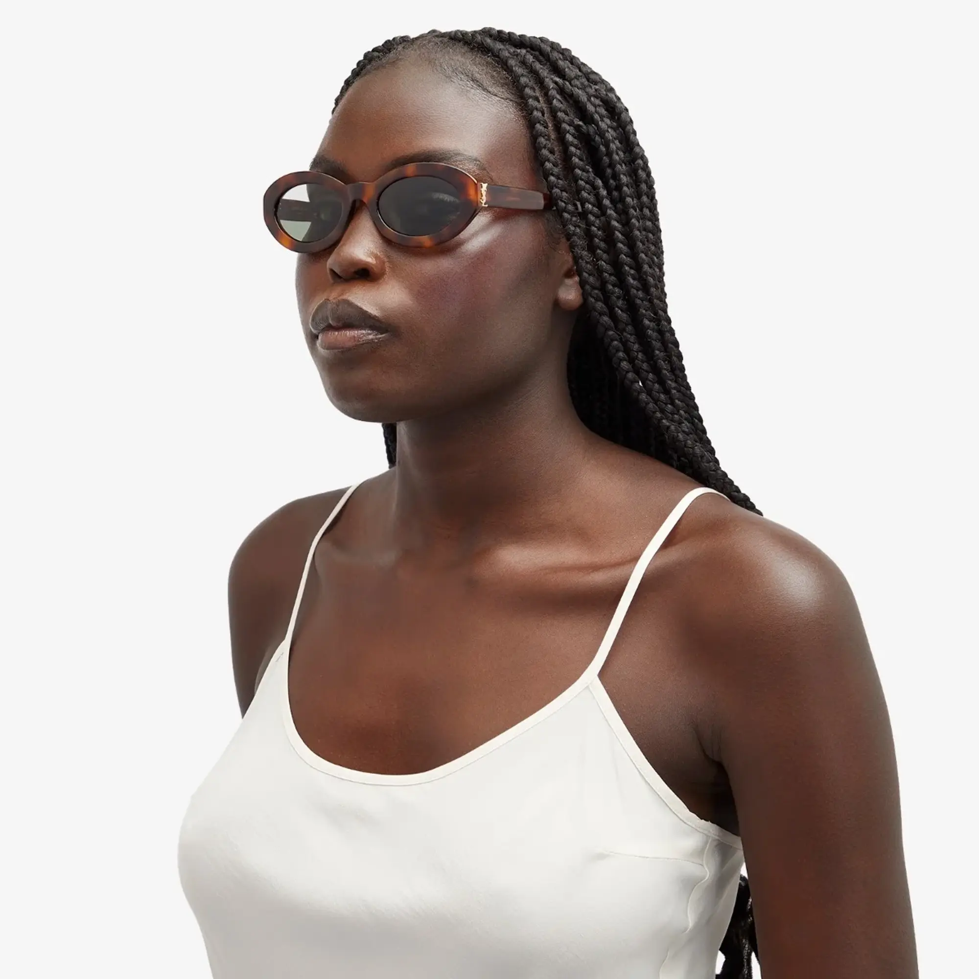 Saint Laurent Sunglasses Saint Laurent SL M136 Sunglasses Havana/Green