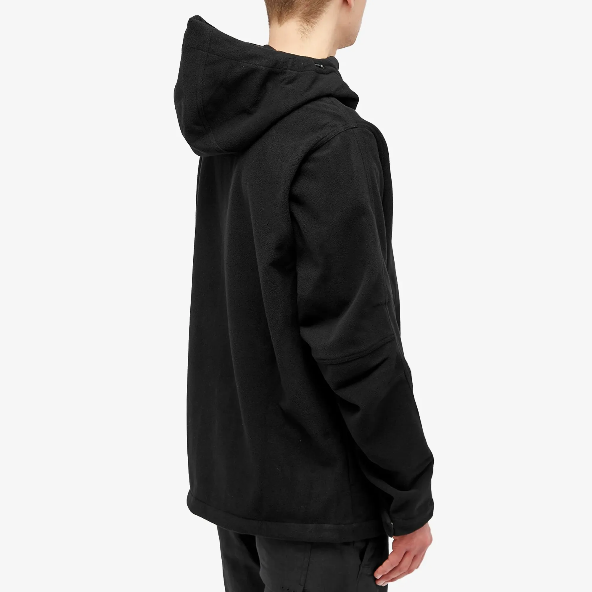 MAHARISHI ASYM FLEECE HOODED PULLOVER Maharishi Men\u0027s Asym Zipped Hooded Fleece Jacket Black | 4578-BLK
