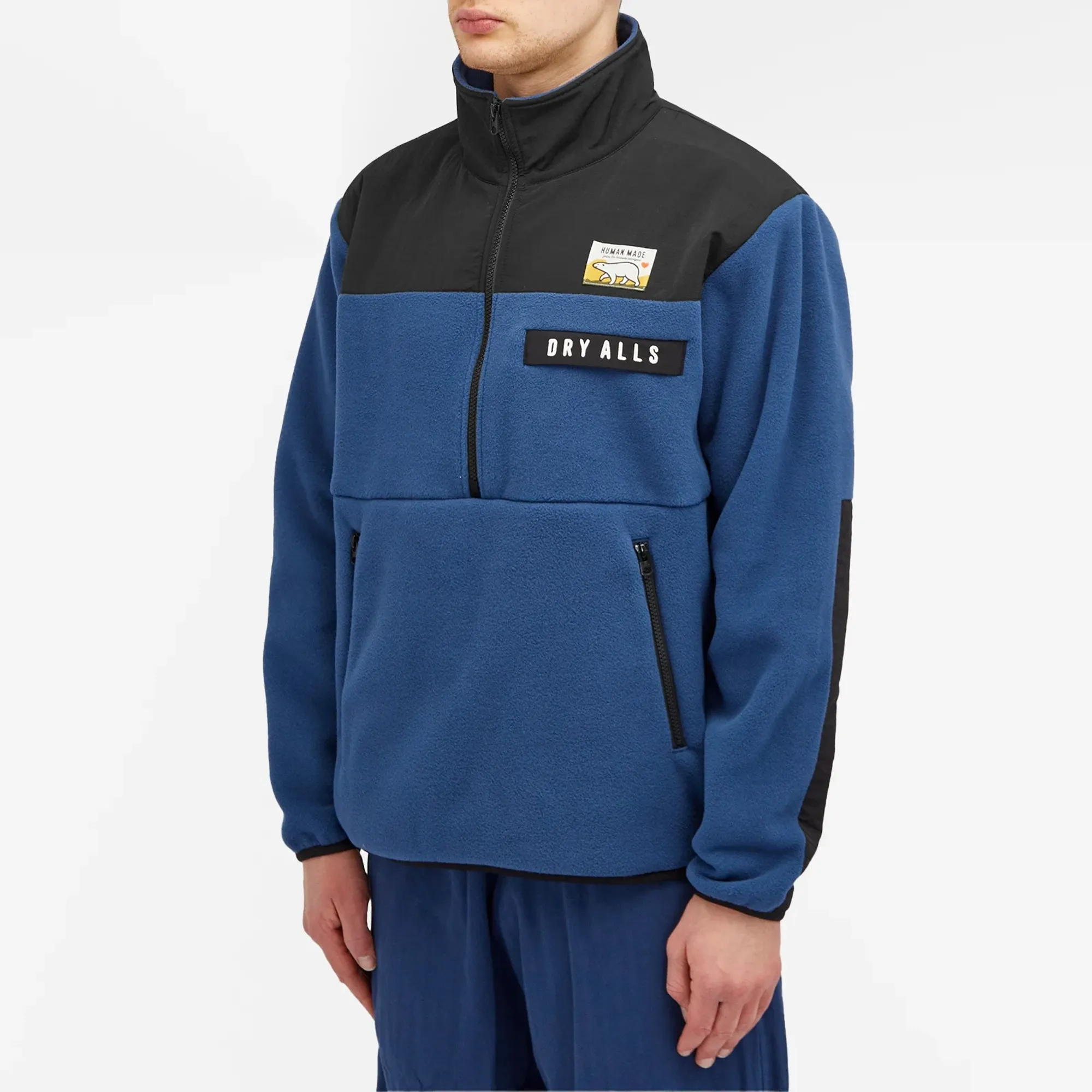 Human Made Men's Fleece Half-Zip Jacket Navy | HM26JK040-NV