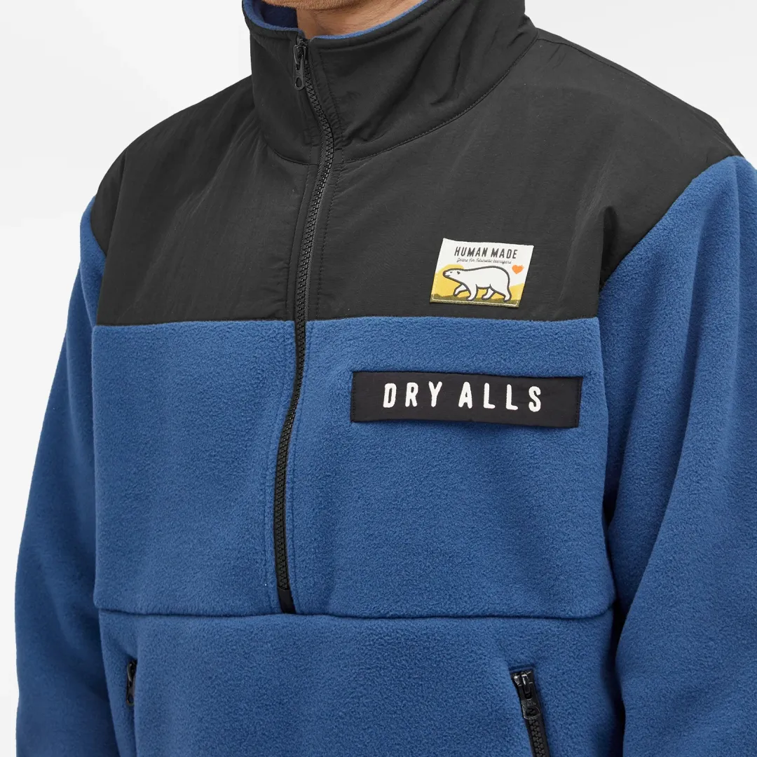 Human Made Men's Fleece Half-Zip Jacket Navy | HM26JK040-NV