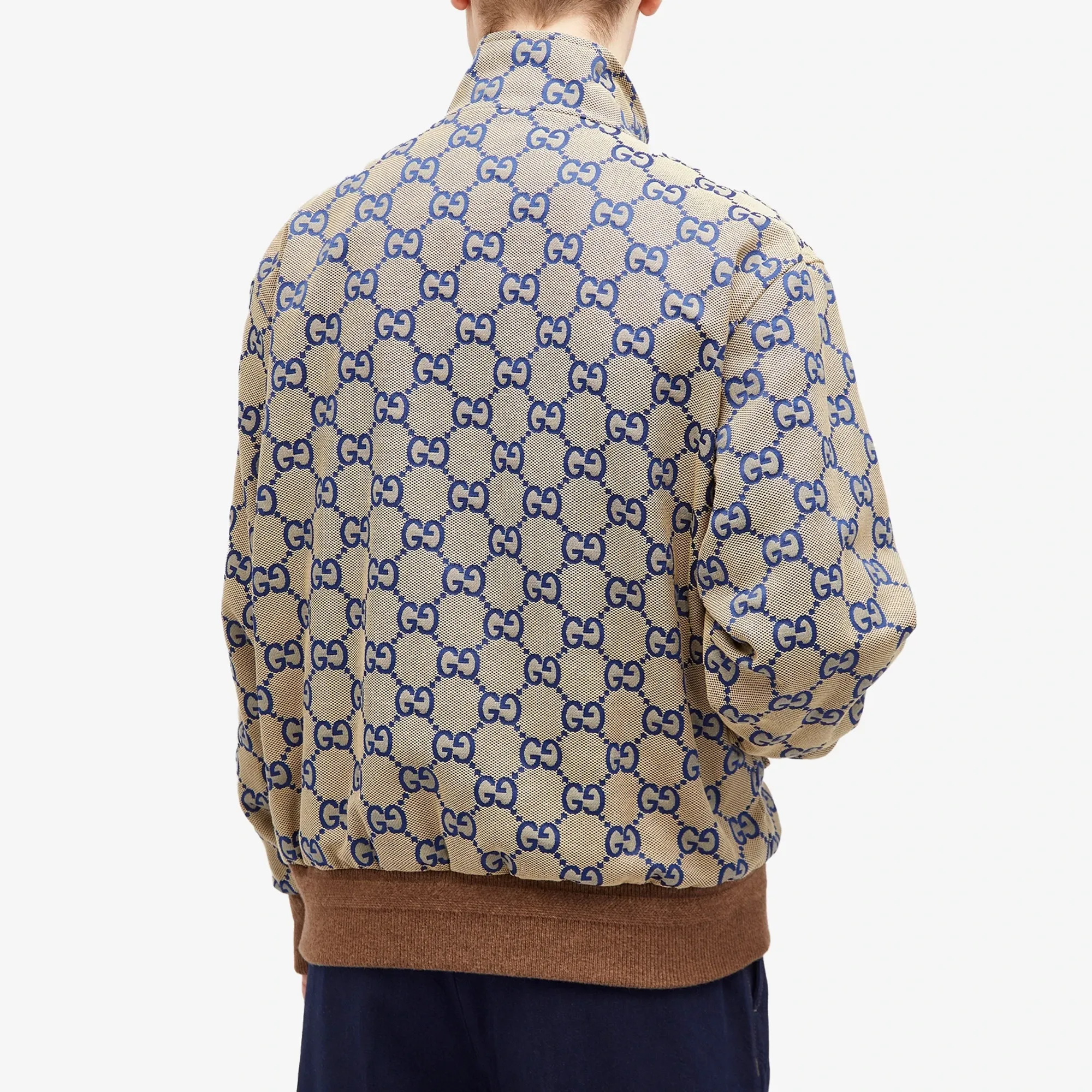 Gucci Men's Jumbo GG Bomber Jacket Beige/Blue | 774128-Z8BEB-2461