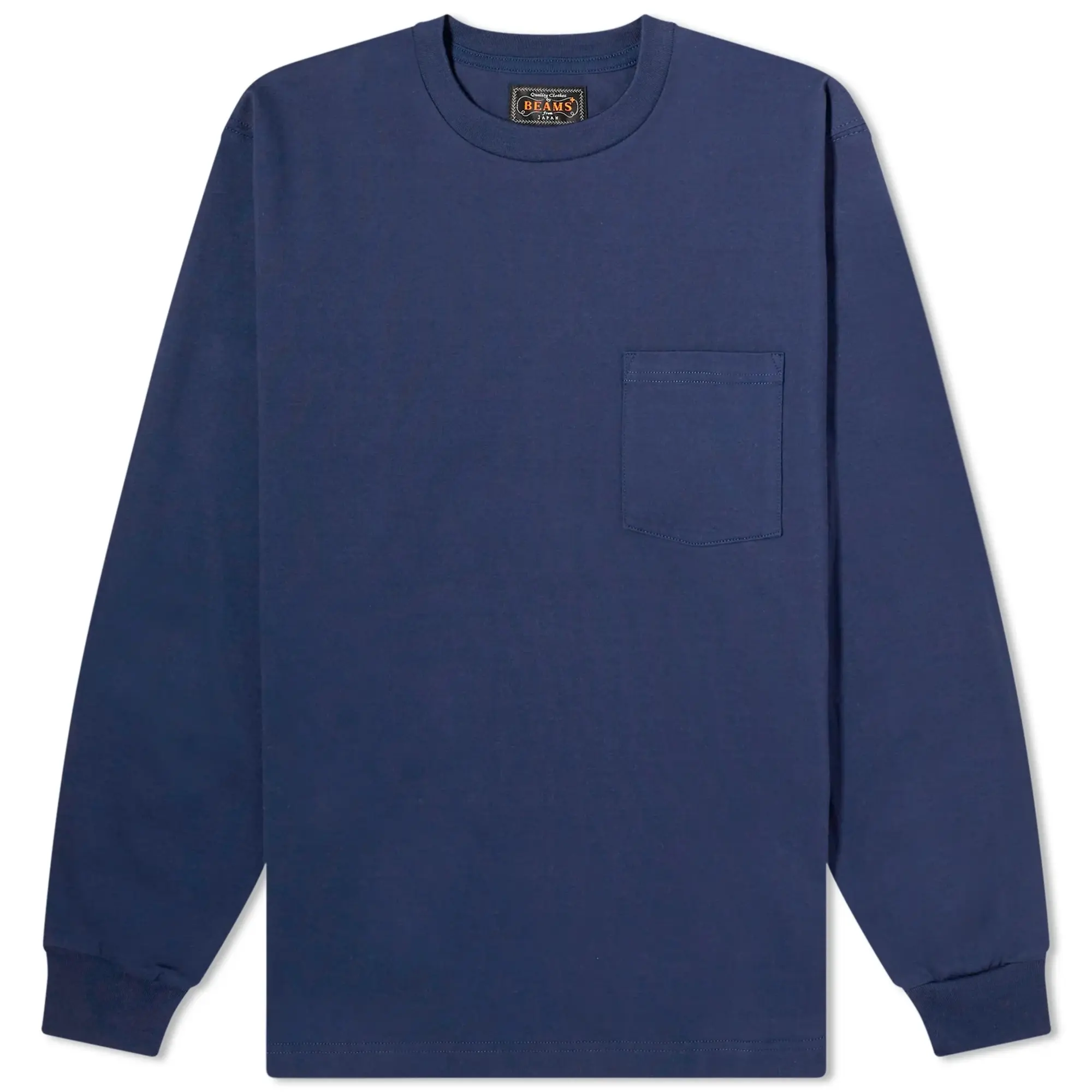 Beams Plus Men's Long Sleeve Pocket T-Shirt Navy