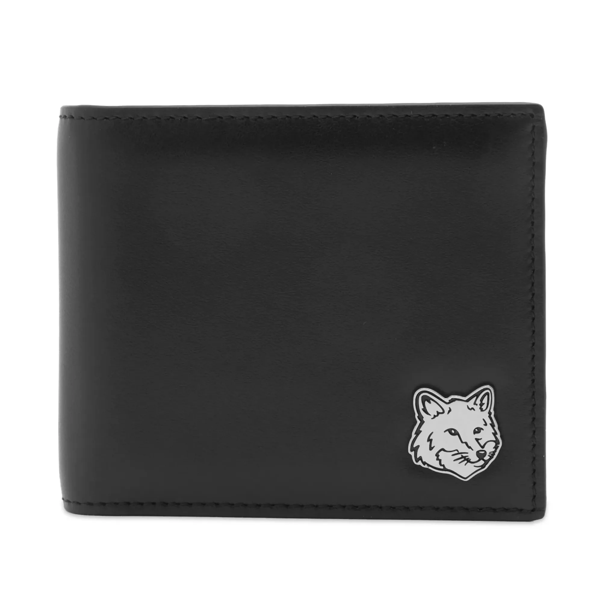MAISON KITSUNE　財布 Maison Kitsuné Men's Fox Head Bifold Wallet Black | MM05344LC0043