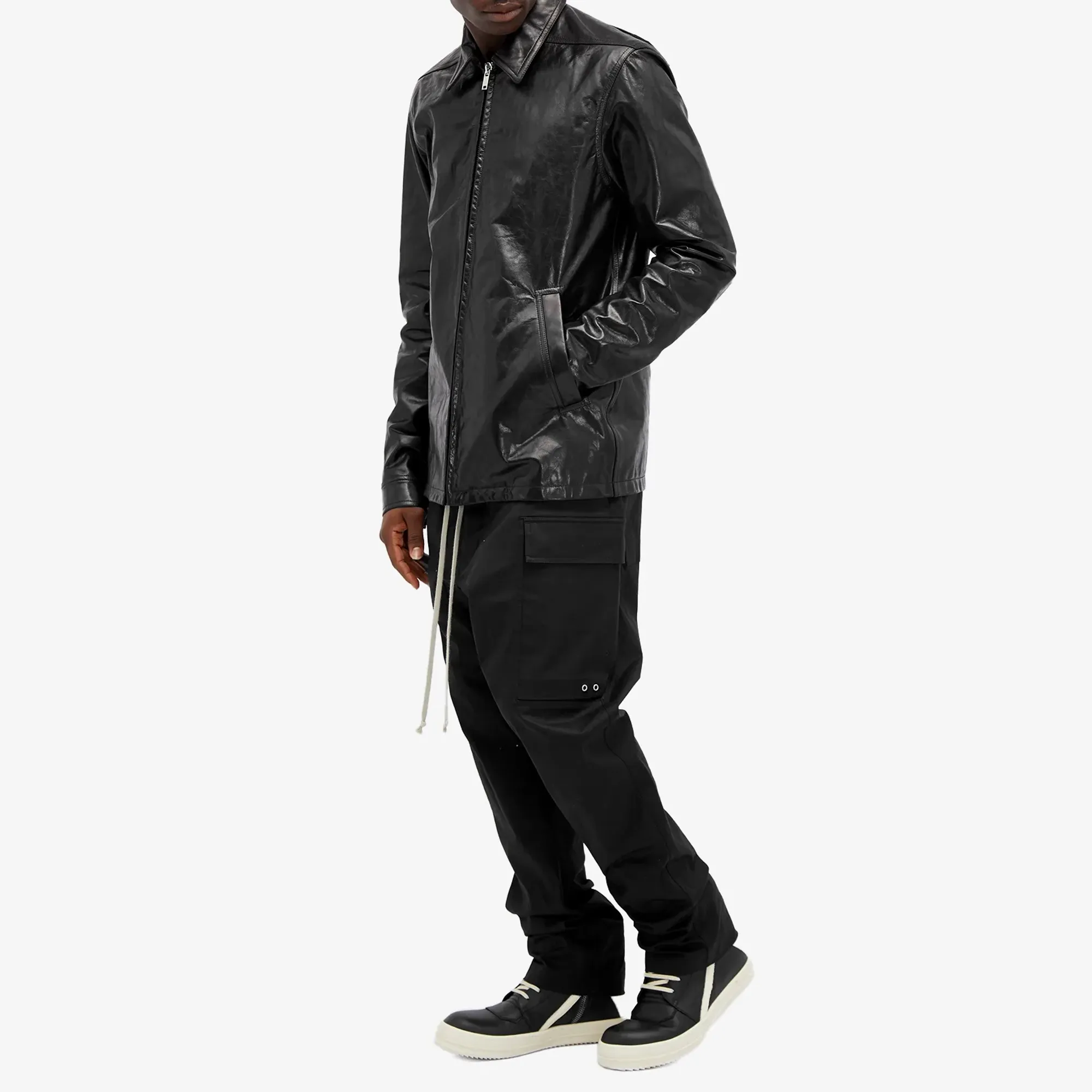 ジャケット・アウター RickOwens LIDO 22SS BRAD LEATHER BOXY JK Rick Owens Men's Brad Leather Boxy Jacket Black | RU01D3766-LSU-09