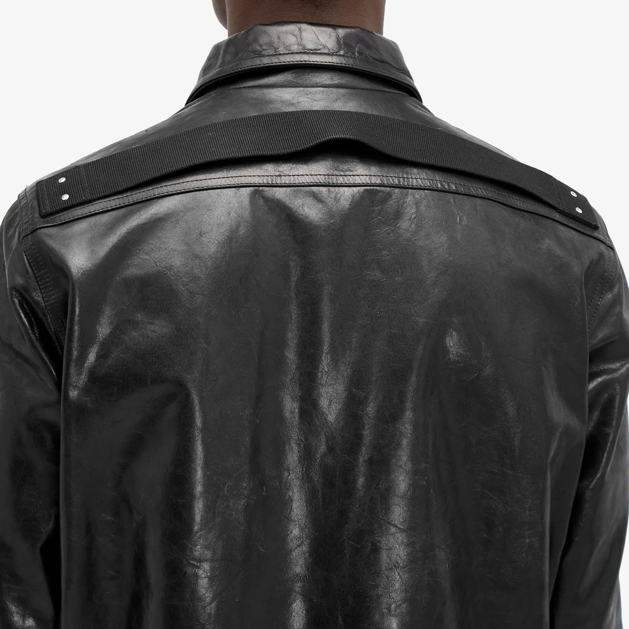 Rick Owens Men's Brad Leather Boxy Jacket Black | RU01D3766-LSU-09