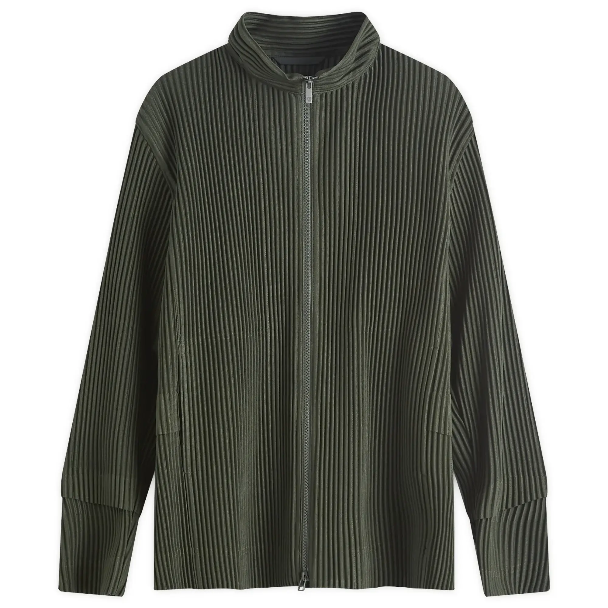 Homme Plissé Issey Miyake Men's Pleated Track Jacket Deep Green