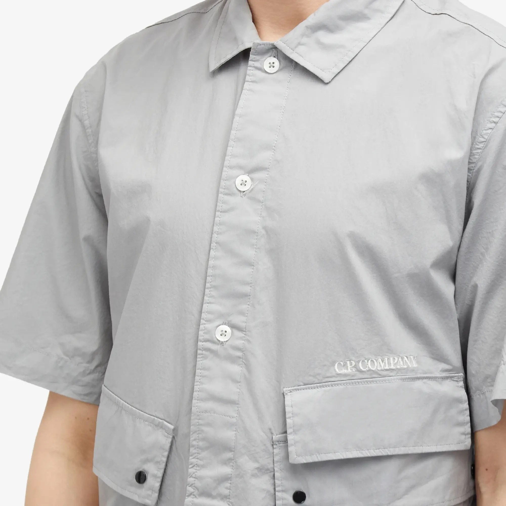 C.P. Company Men's Popeline Pocket Shirt Drizzle