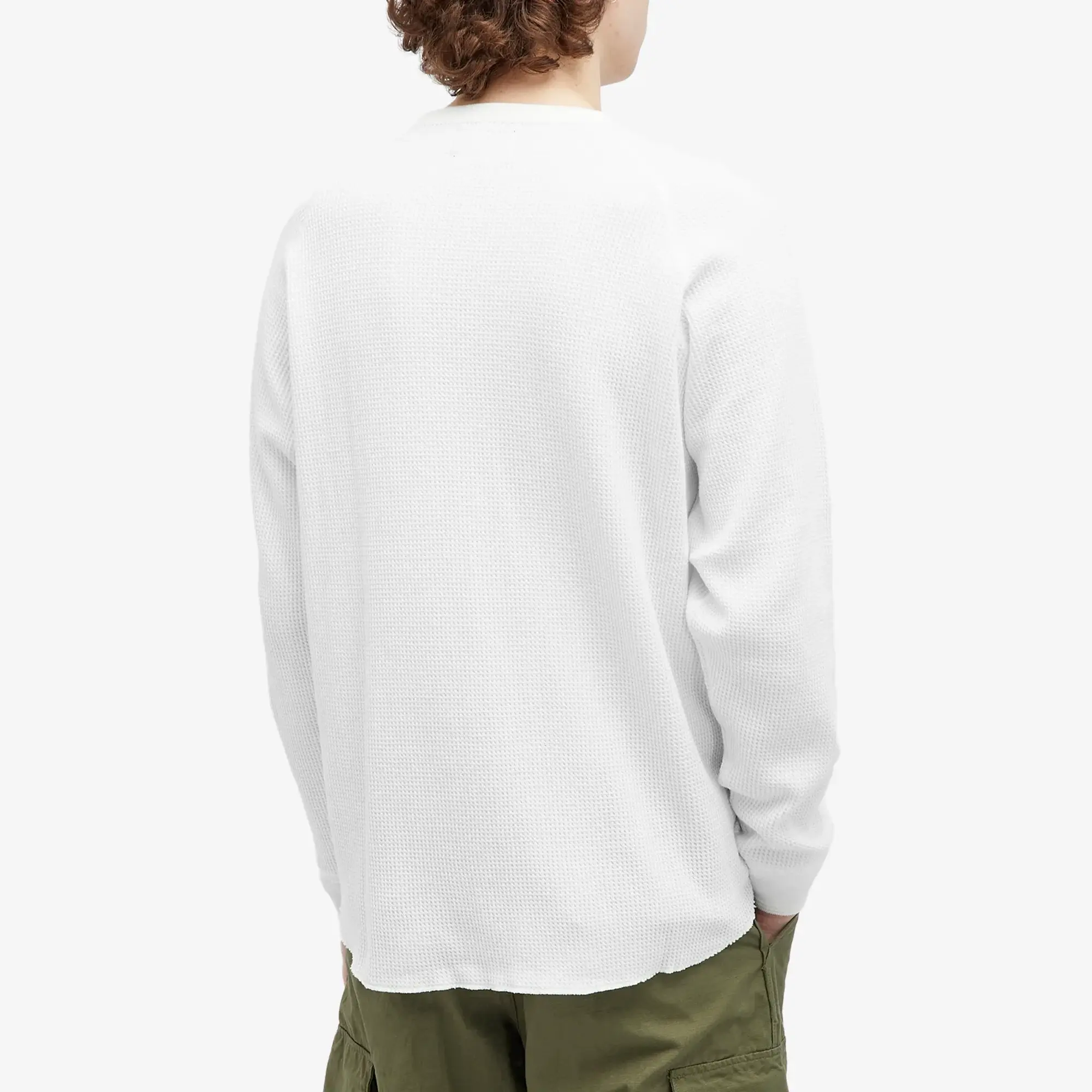 Beams Plus Men's Long Sleeve Thermal T-Shirt White