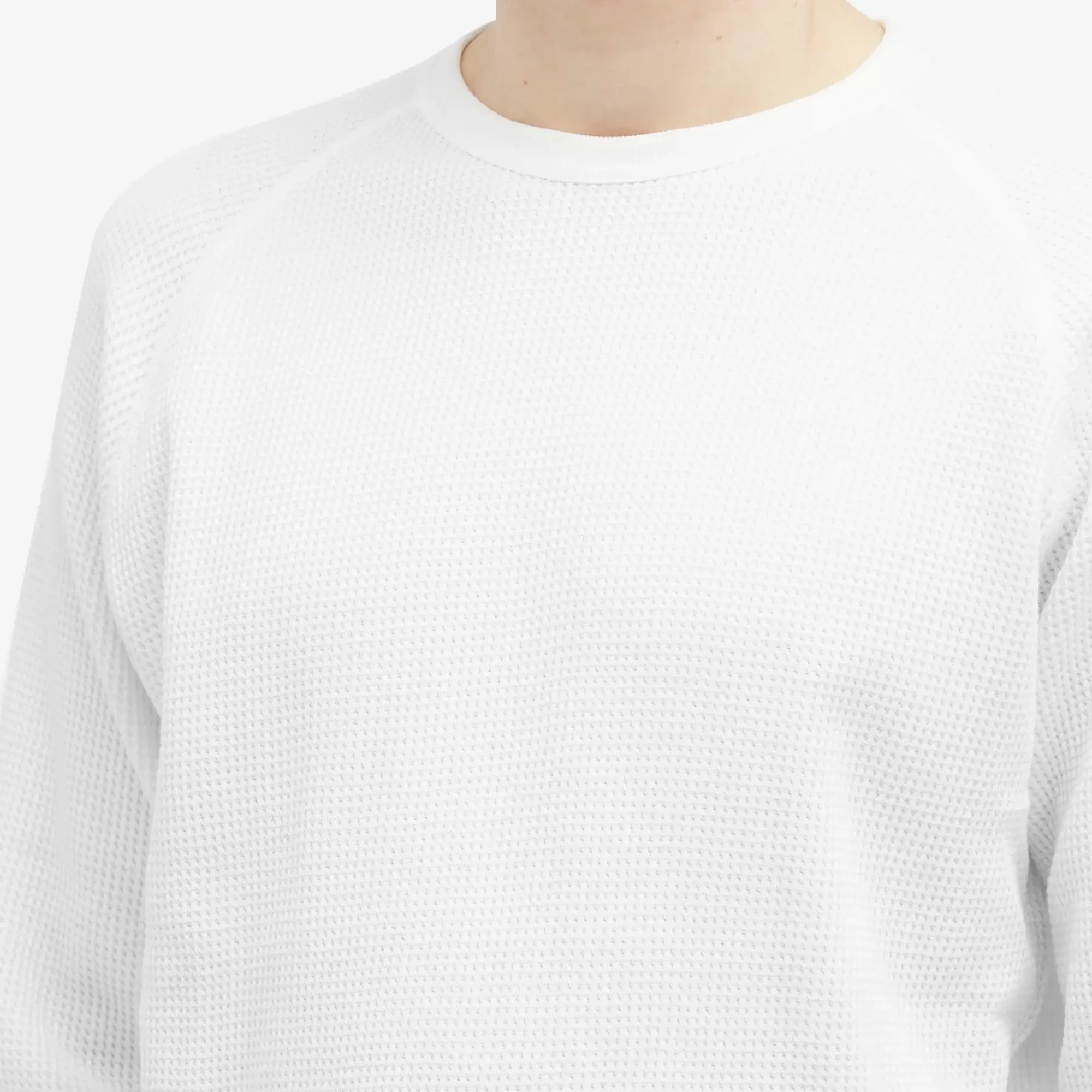 Beams Plus Men's Long Sleeve Thermal T-Shirt White
