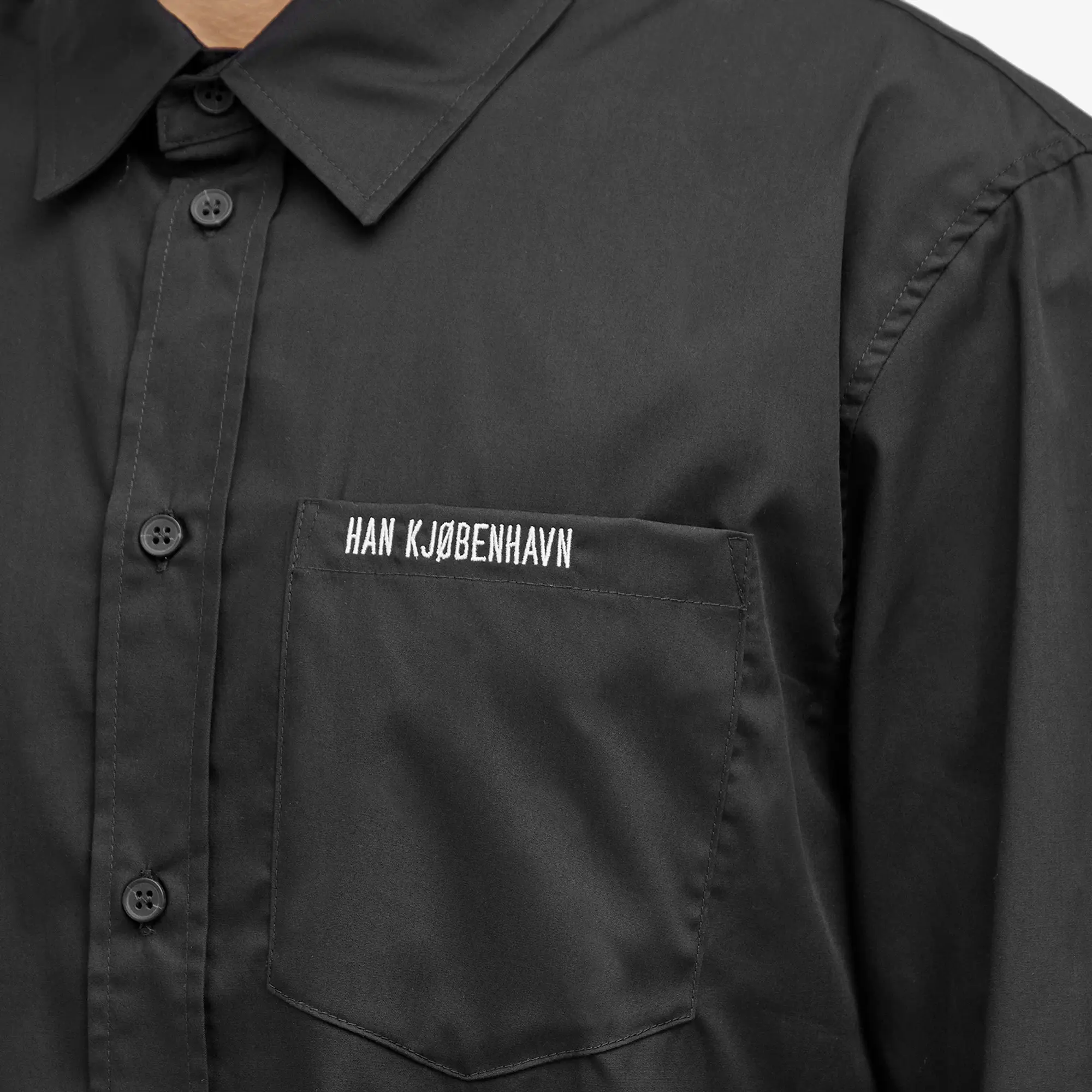 Han Kjobenhavn Men's Logo Regular Fit Shirt Black