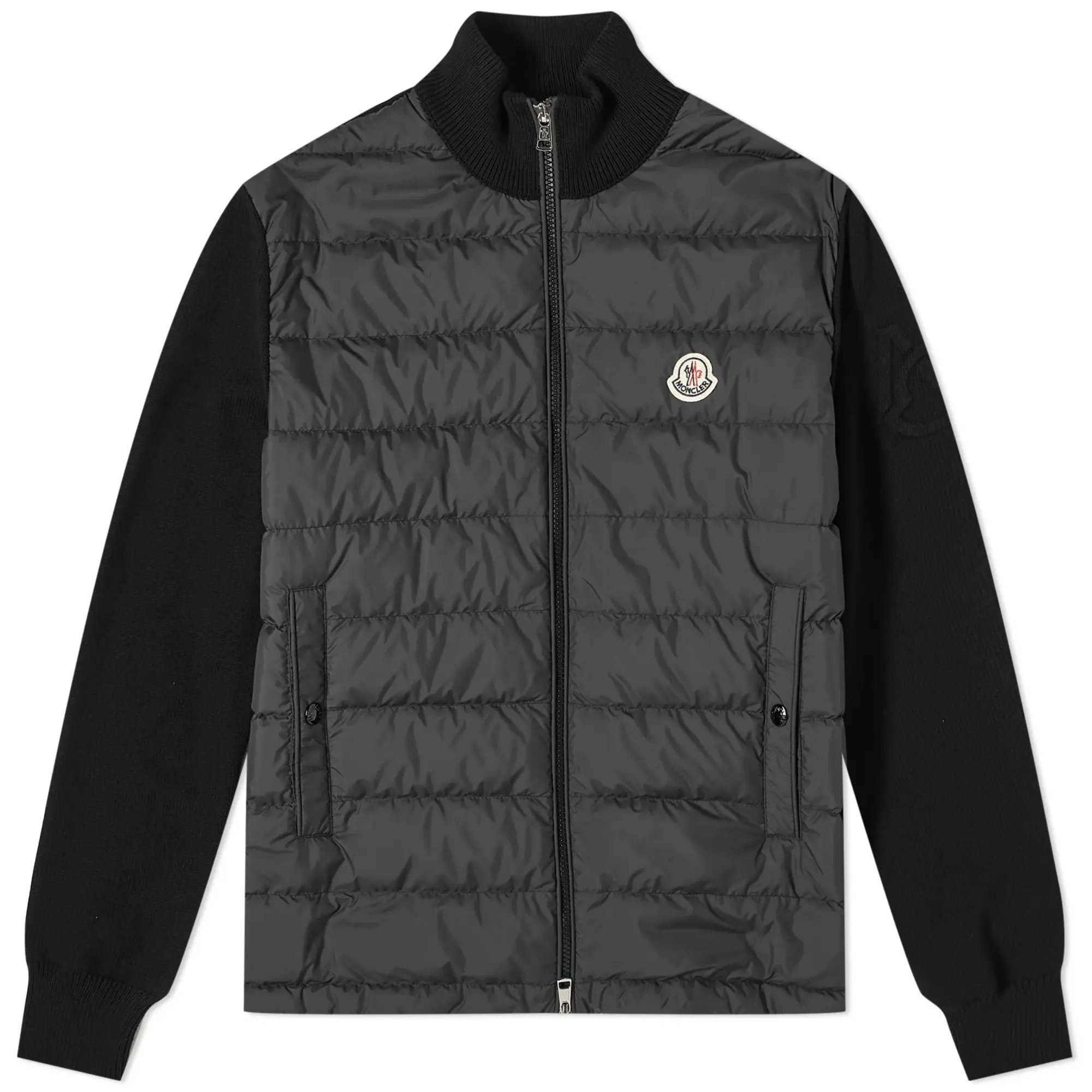 Moncler Men s Down Knit Jacket Black 9B000 20 M1115 999 FOOTY.COM