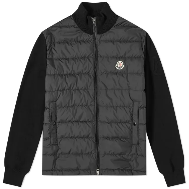 Moncler Men s Down Knit Jacket Black 9B000 20 M1115 999 FOOTY.COM