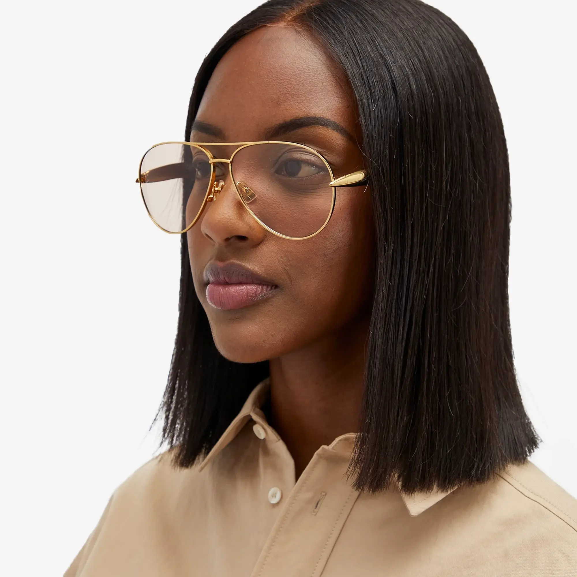 Bottega Veneta Eyewear Women's Sardine Sunglasses Gold/Brown