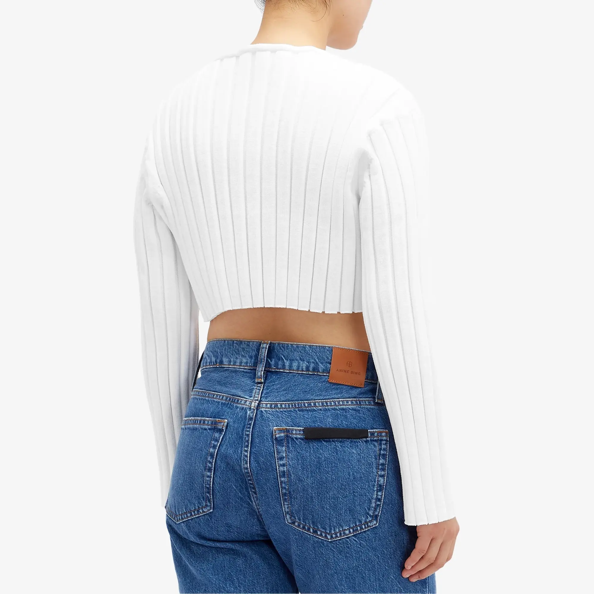 Alexander Wang Women's Drop Shoulder Crop Sweatshirt White