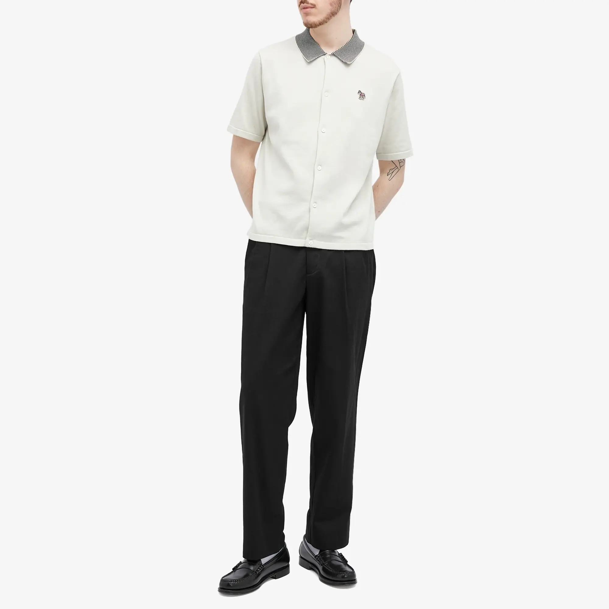 Paul Smith Men's Short Sleeve Knit Shirt Grey