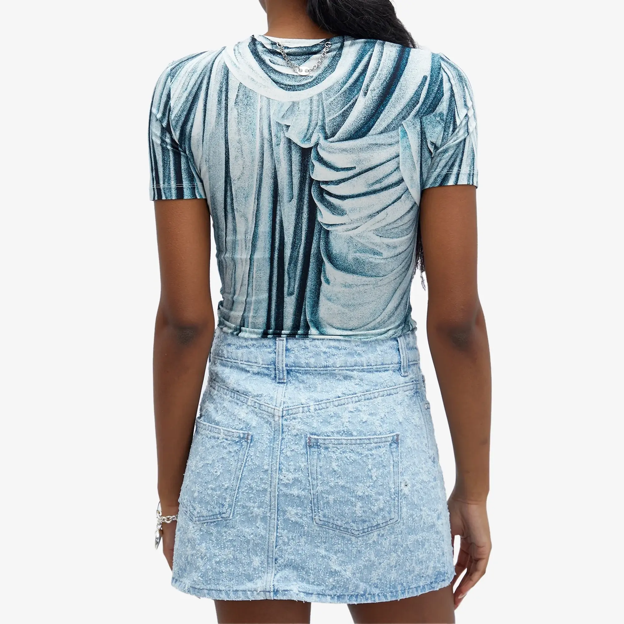 Paco Rabanne Women's Drape T-Shirt Blue