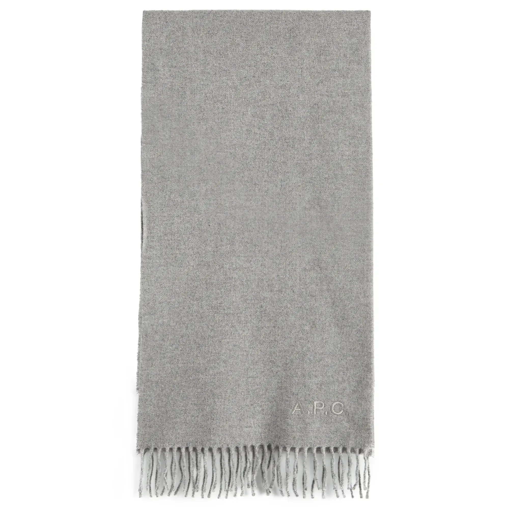 A.P.C. Men's Ambroise Embroidered Scarf Heathered Grey