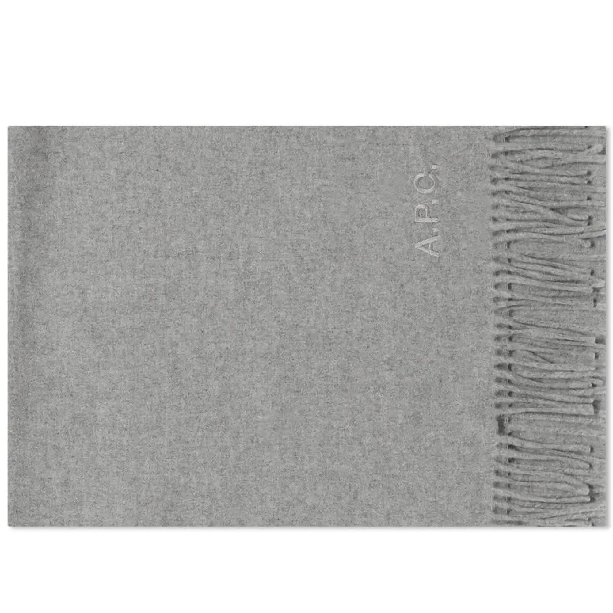 A.P.C. Men's Ambroise Embroidered Scarf Heathered Grey