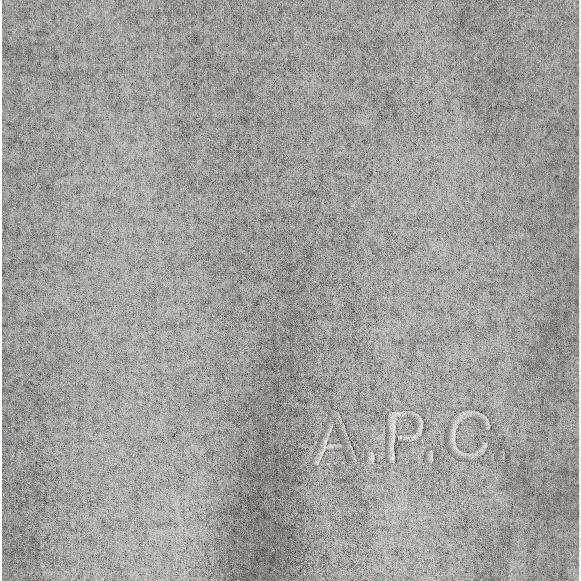 A.P.C. Men's Ambroise Embroidered Scarf Heathered Grey