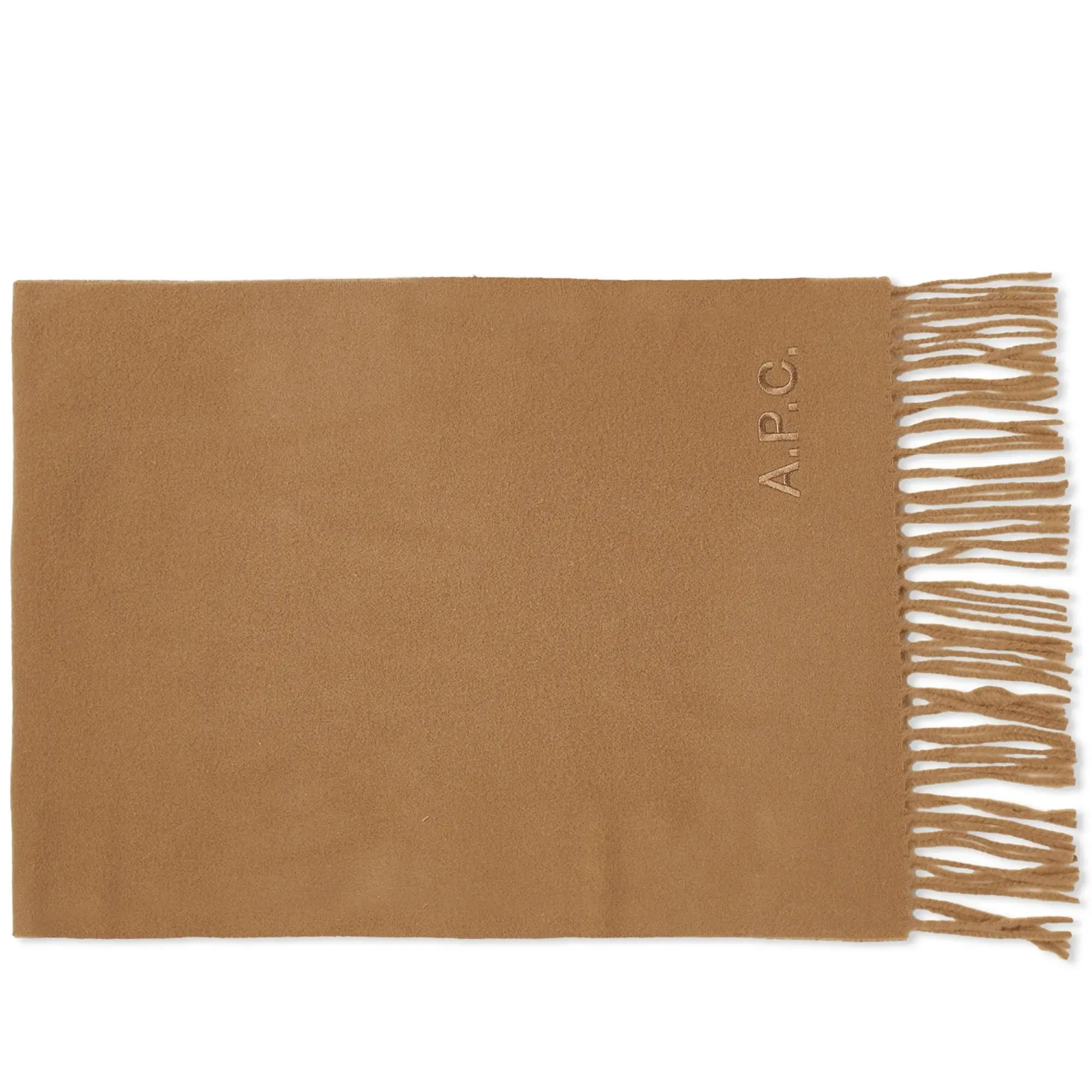 A.P.C. Ambroise Embroidered Scarf Camel