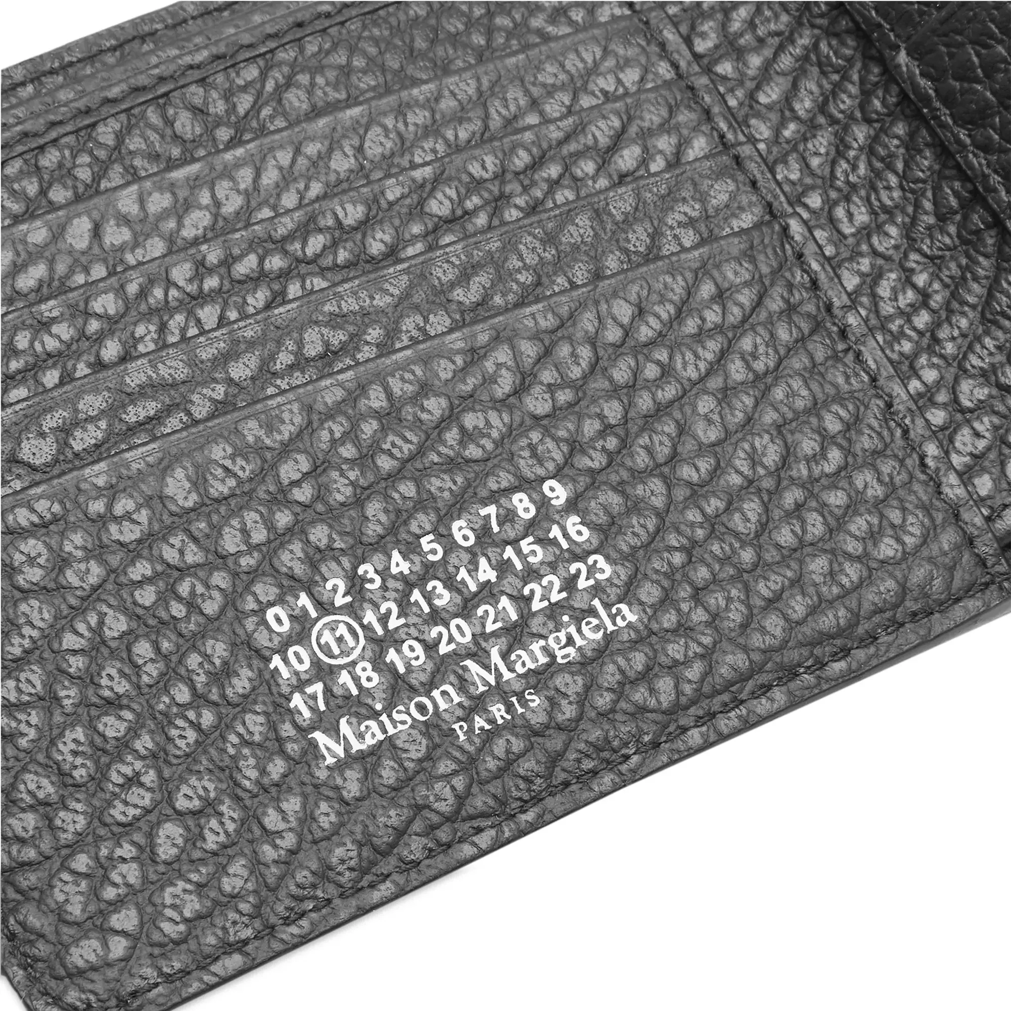Maison Margiela Men's Embossed Grain Billfold Wallet Black