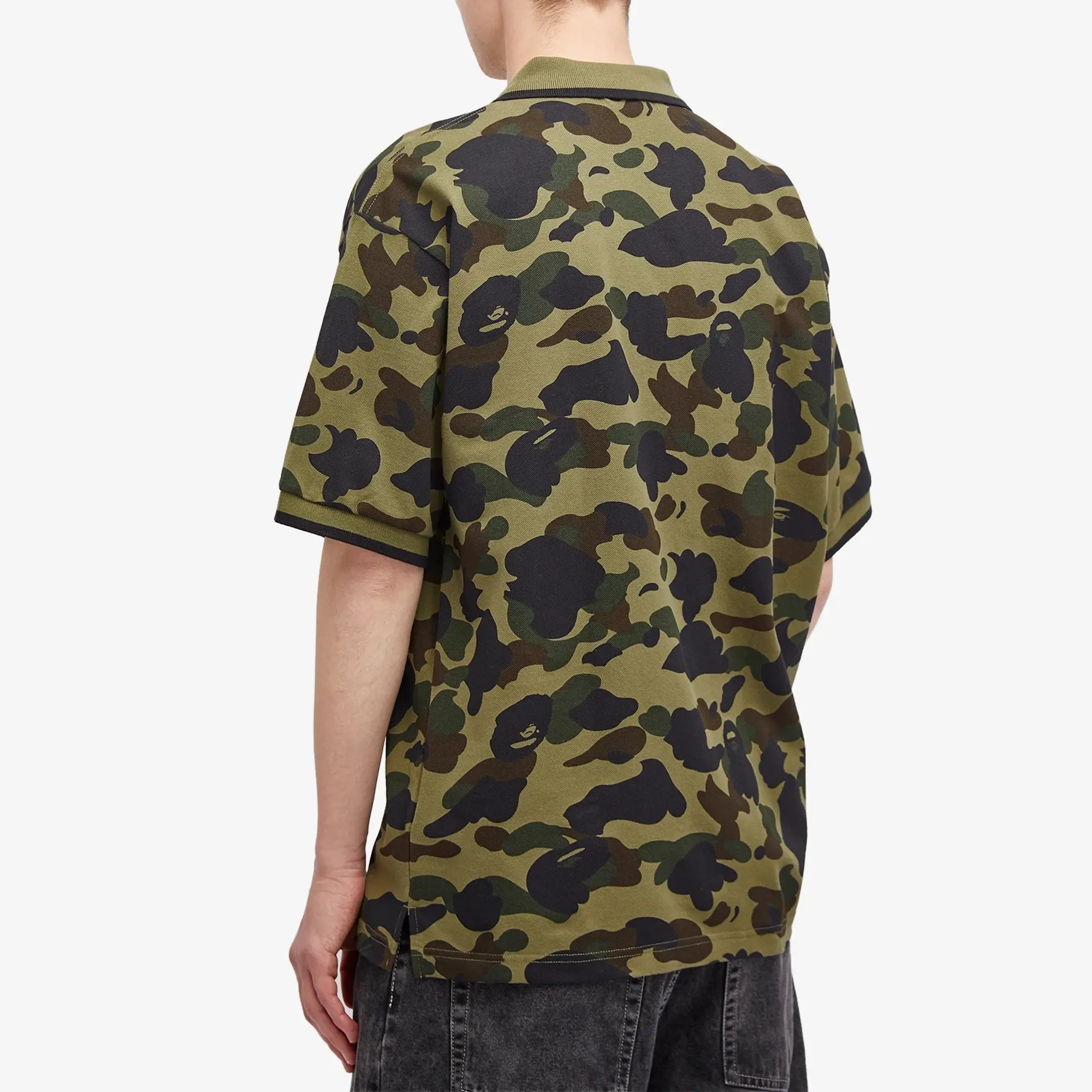 A Bathing Ape Men's 1st Camo One Point Polo Green