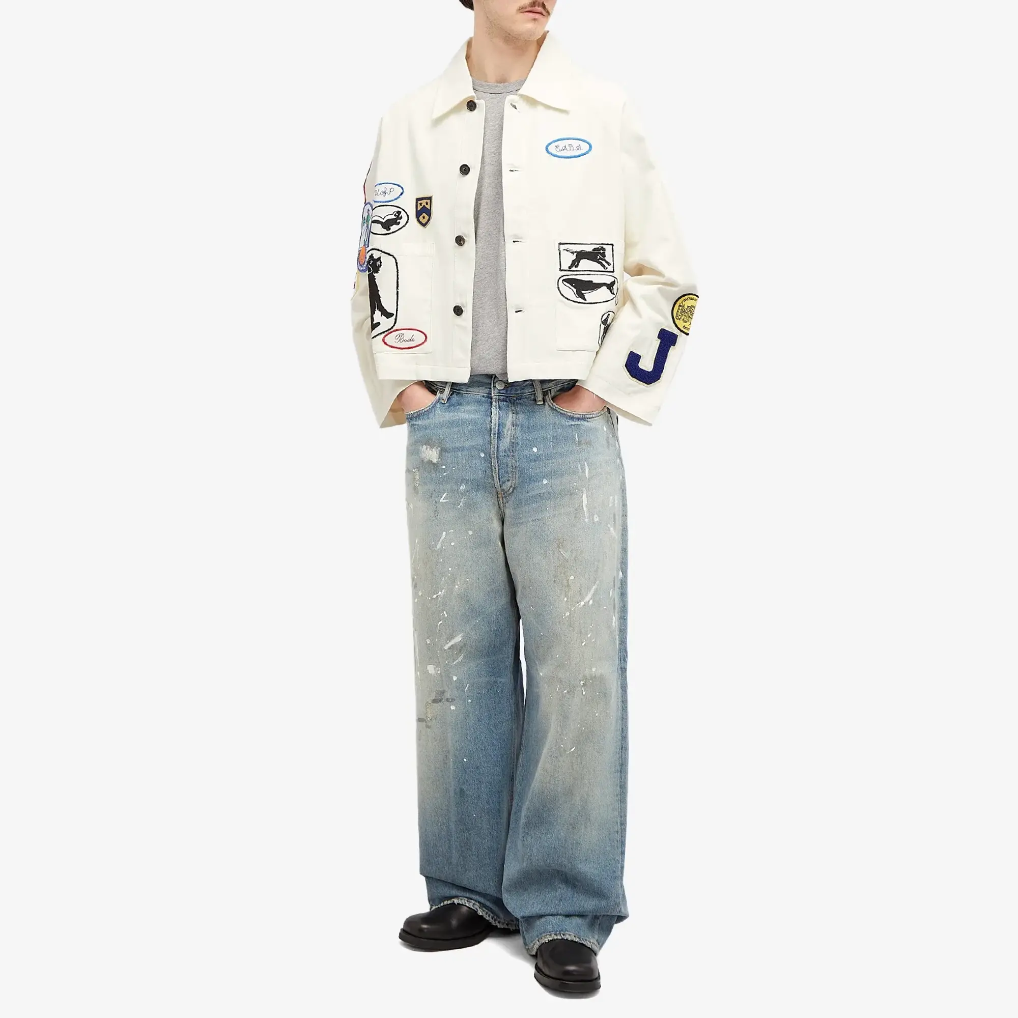 BODE Men's Cambridge Patch Jacket White/Multi