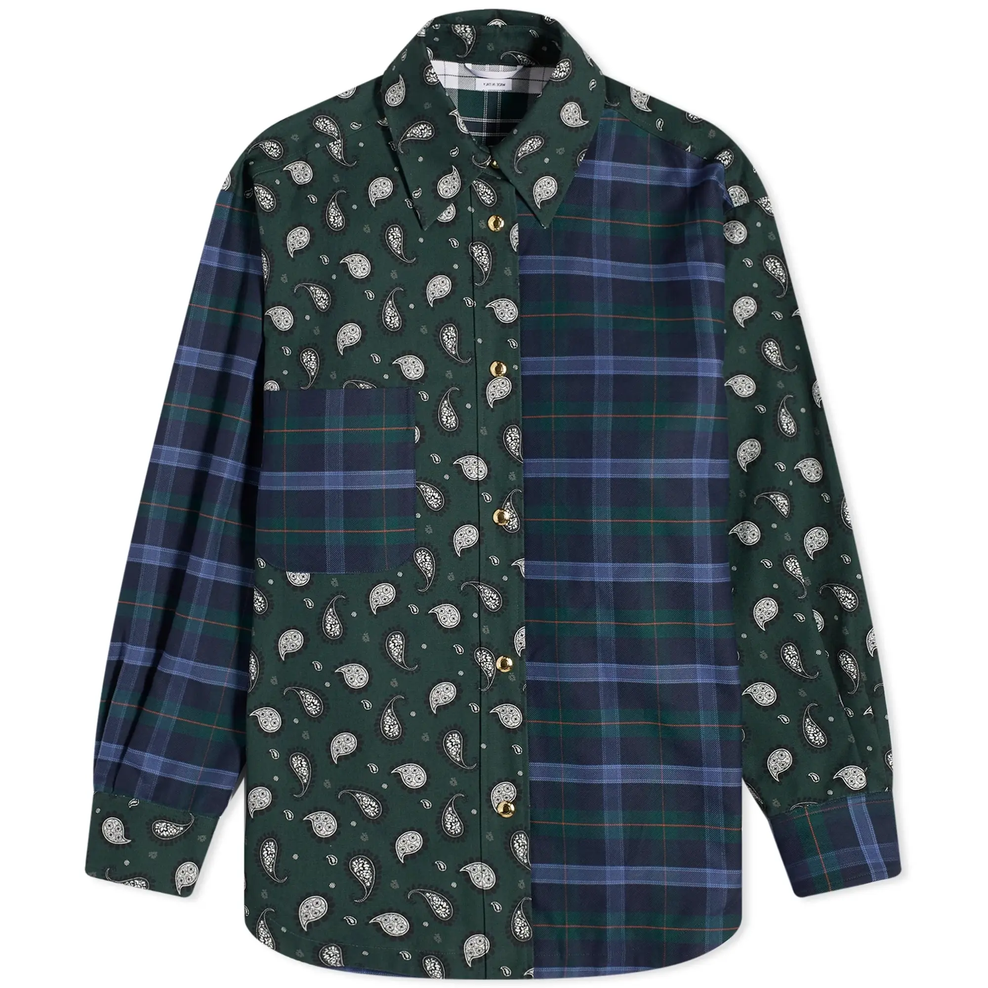 Thom Browne Men's Snap Front Shirt Jacket Dark Green
