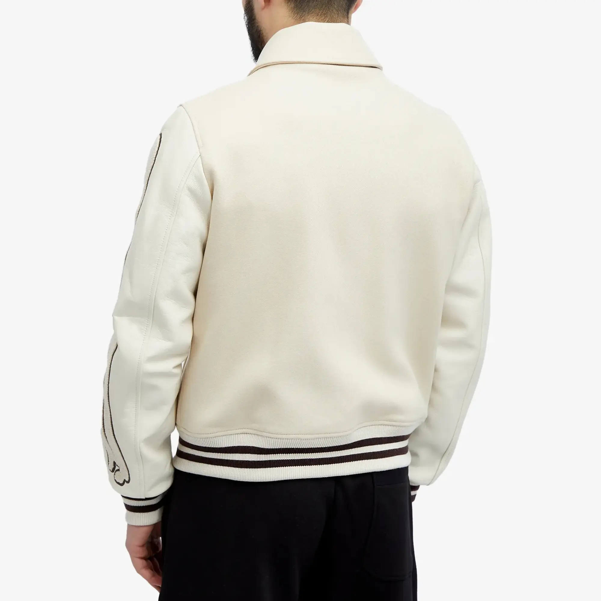 AMIRI Men's Bones Varsity Jacket Alabaster