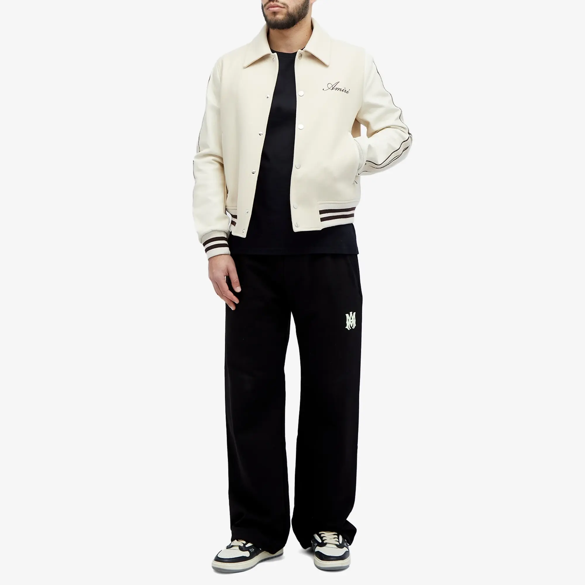 AMIRI Men's Bones Varsity Jacket Alabaster