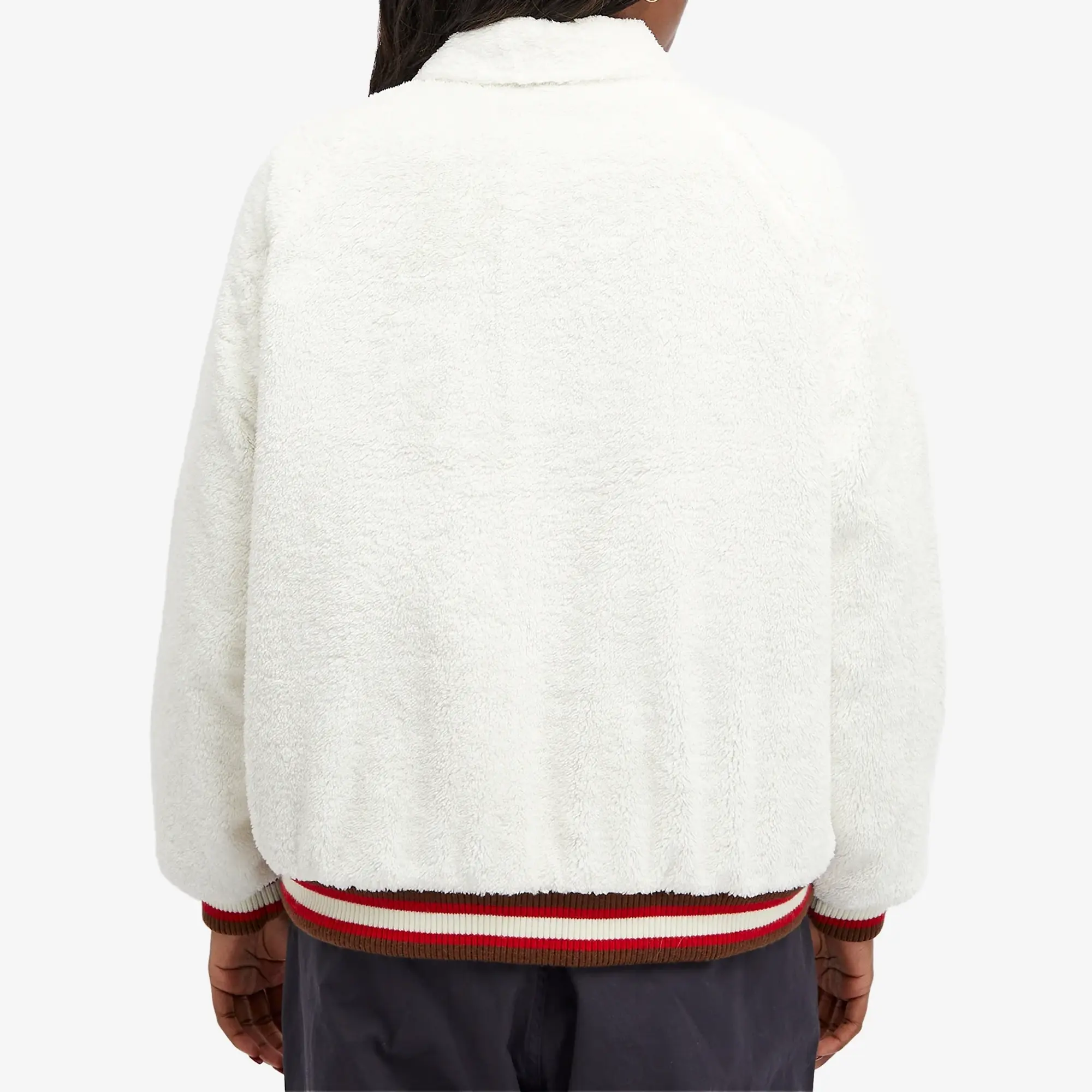 A Bathing Ape Women's College Boa Varsity Jacket Ivory