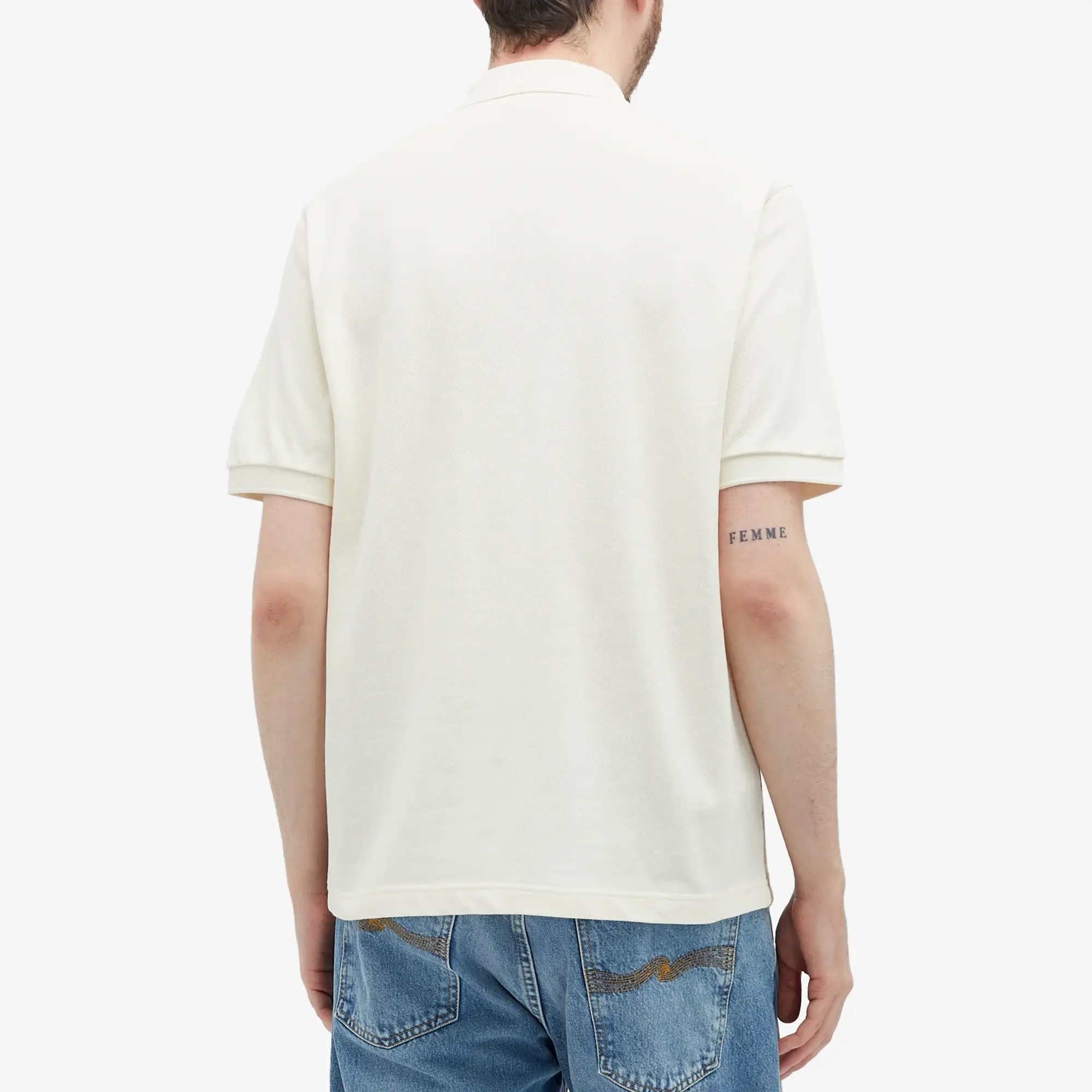 Fred Perry Men's Block Stripe Button Through Polo Ecru
