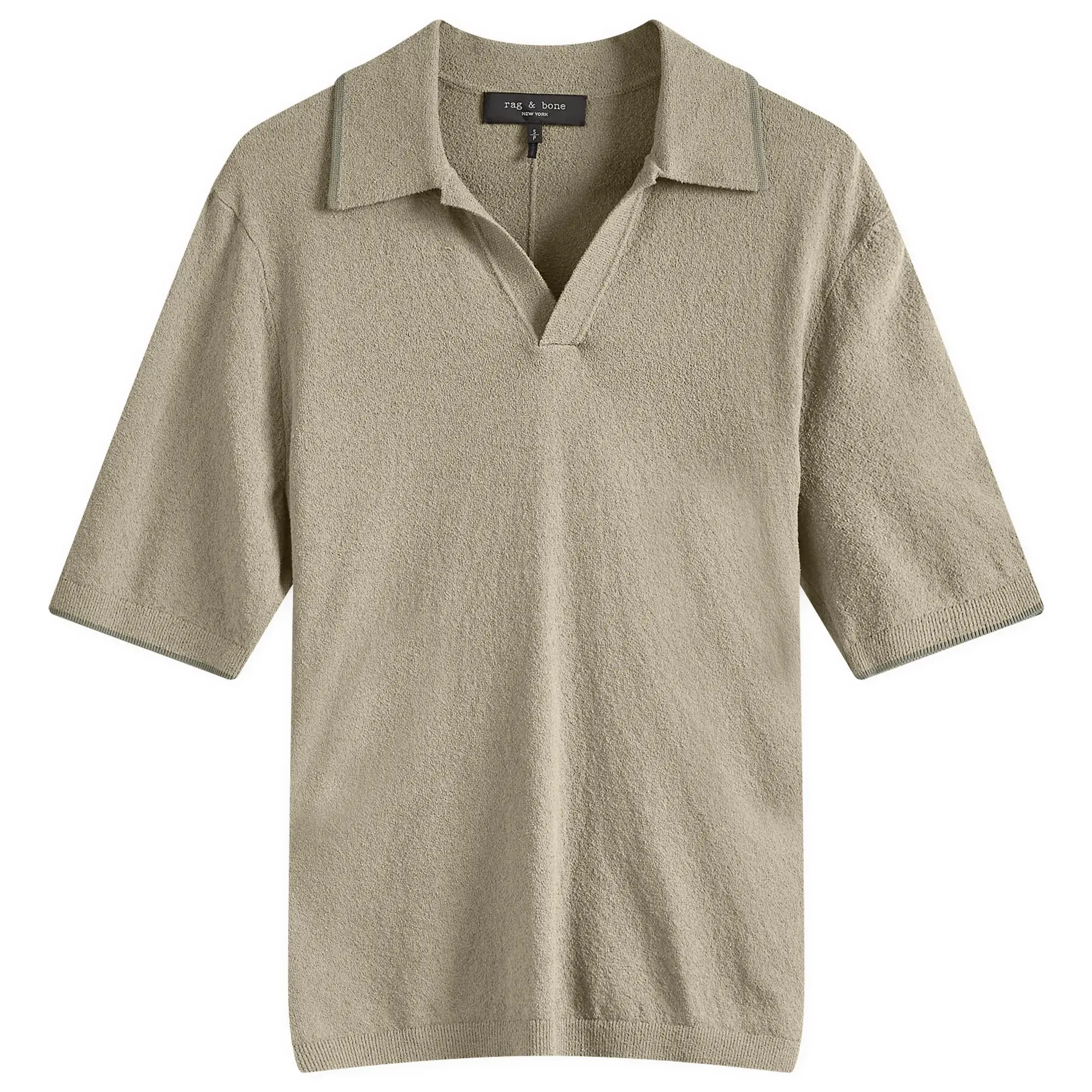 Rag & Bone Men's Johnny Towelling Polo Shirt Vetiver